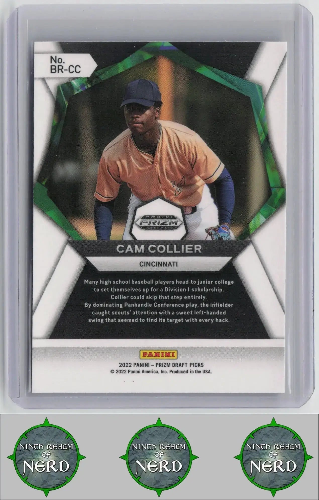 Cam Collier 2022 Panini Prizm Draft Picks Brilliance #BR-CC Cincinnati Reds CDP