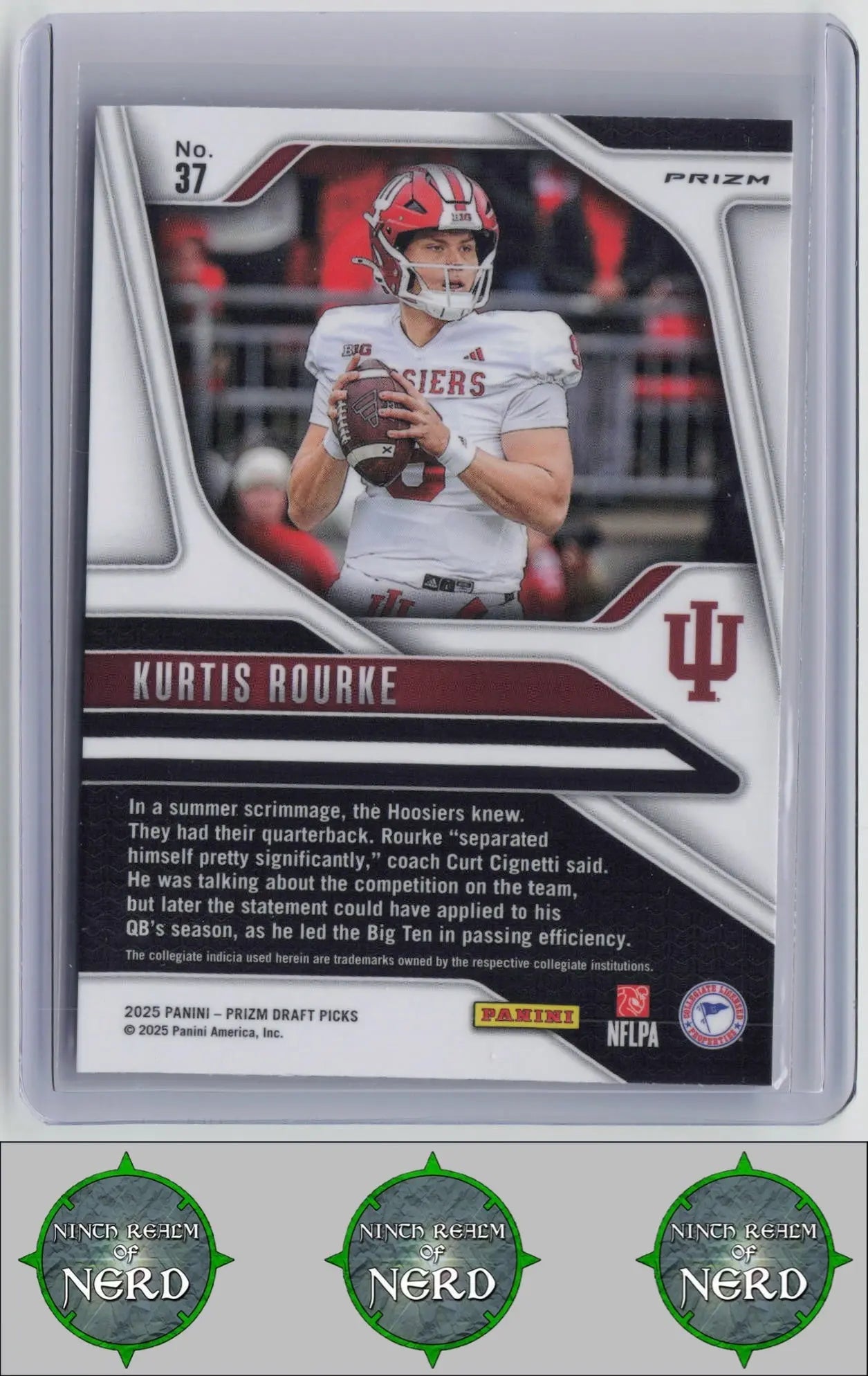 Kurtis Rourke 2025 Panini Prizm Draft Picks Prizms Gold Ice #37 Indiana Hoosiers