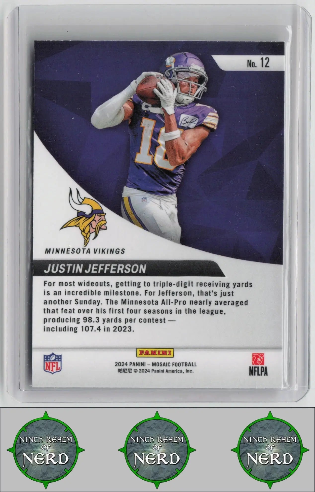 Justin Jefferson 2024 Panini Mosaic Elevate #12 Minnesota Vikings CDP