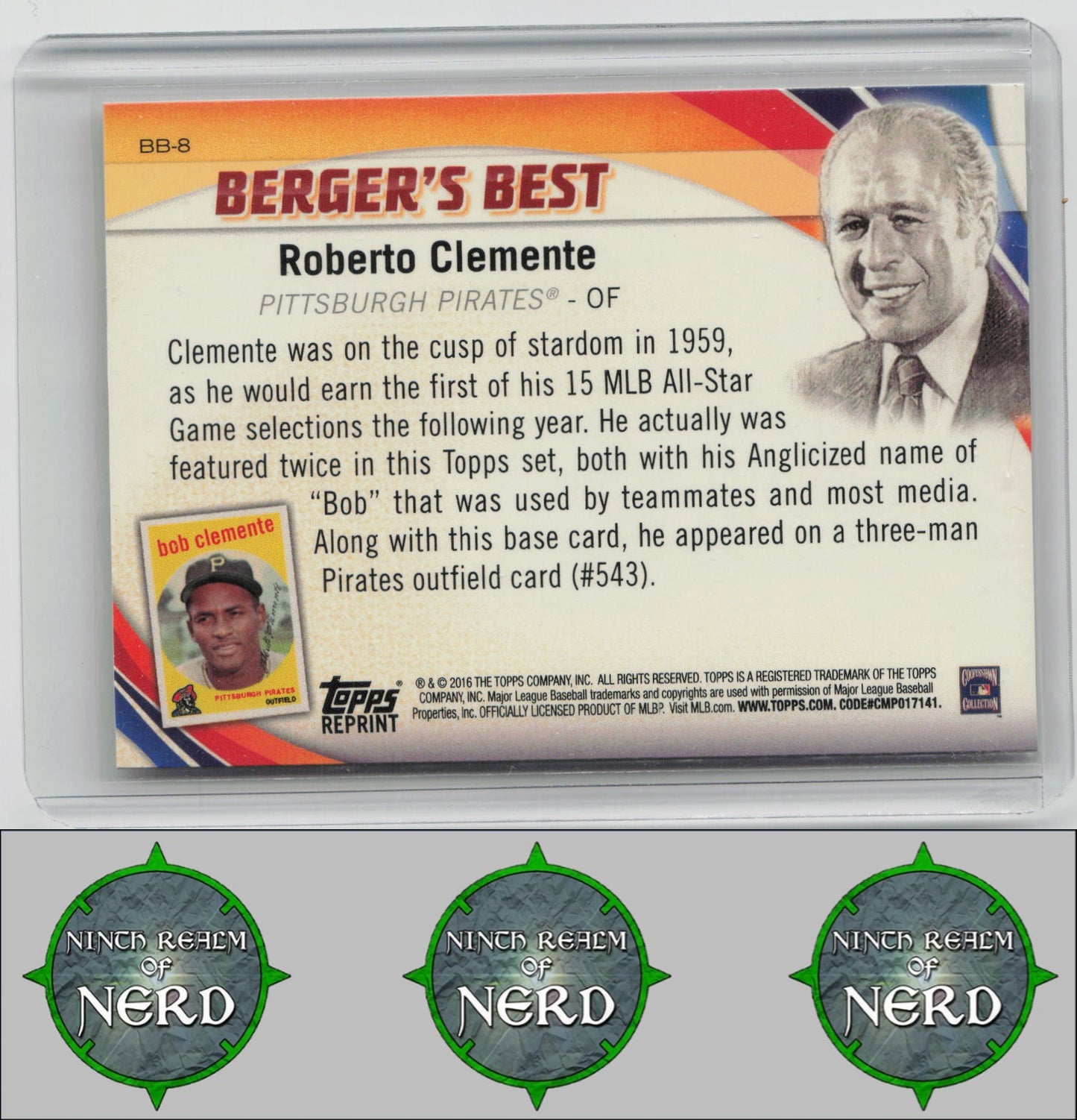 Roberto Clemente 2016 Topps Berger's Best (Series 1) #BB-8 Pittsburgh Pirates