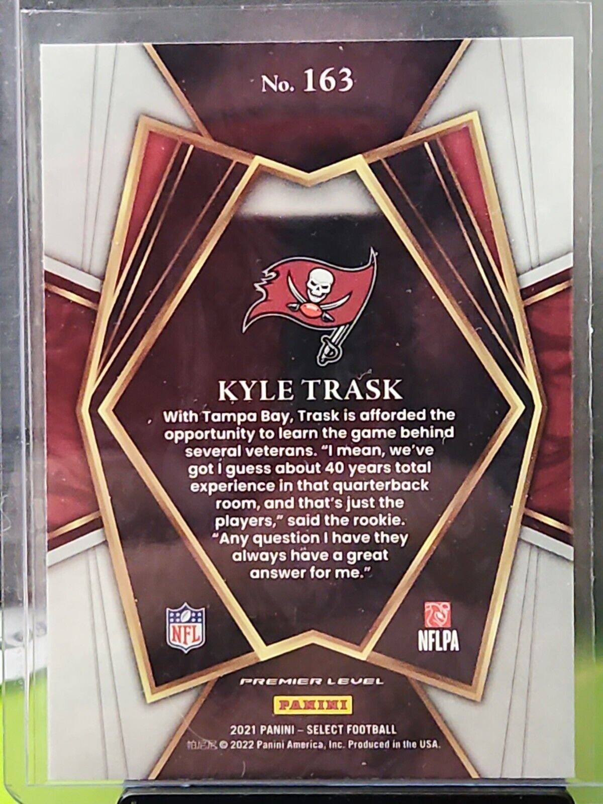 Kyle Trask 2021 Select Premier Level Rookie RC #163 Tampa Bay Buccaneers