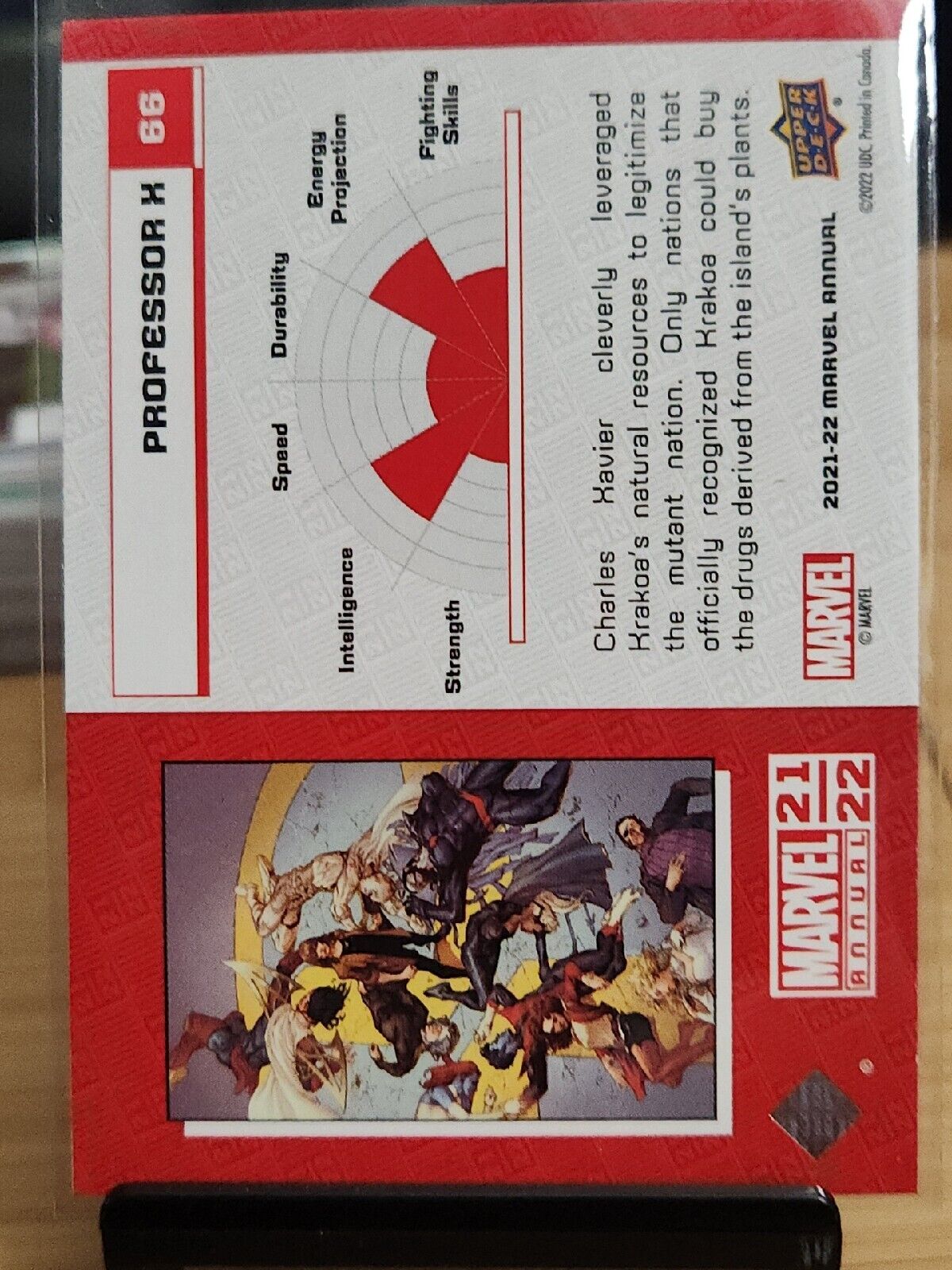 21-22 Upper Deck Marvel Annual Professor X Blue Parallel