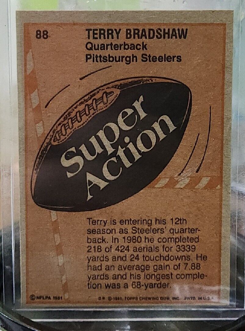 1981 Topps Terry Bradshaw #88 Pittsburgh Steelers