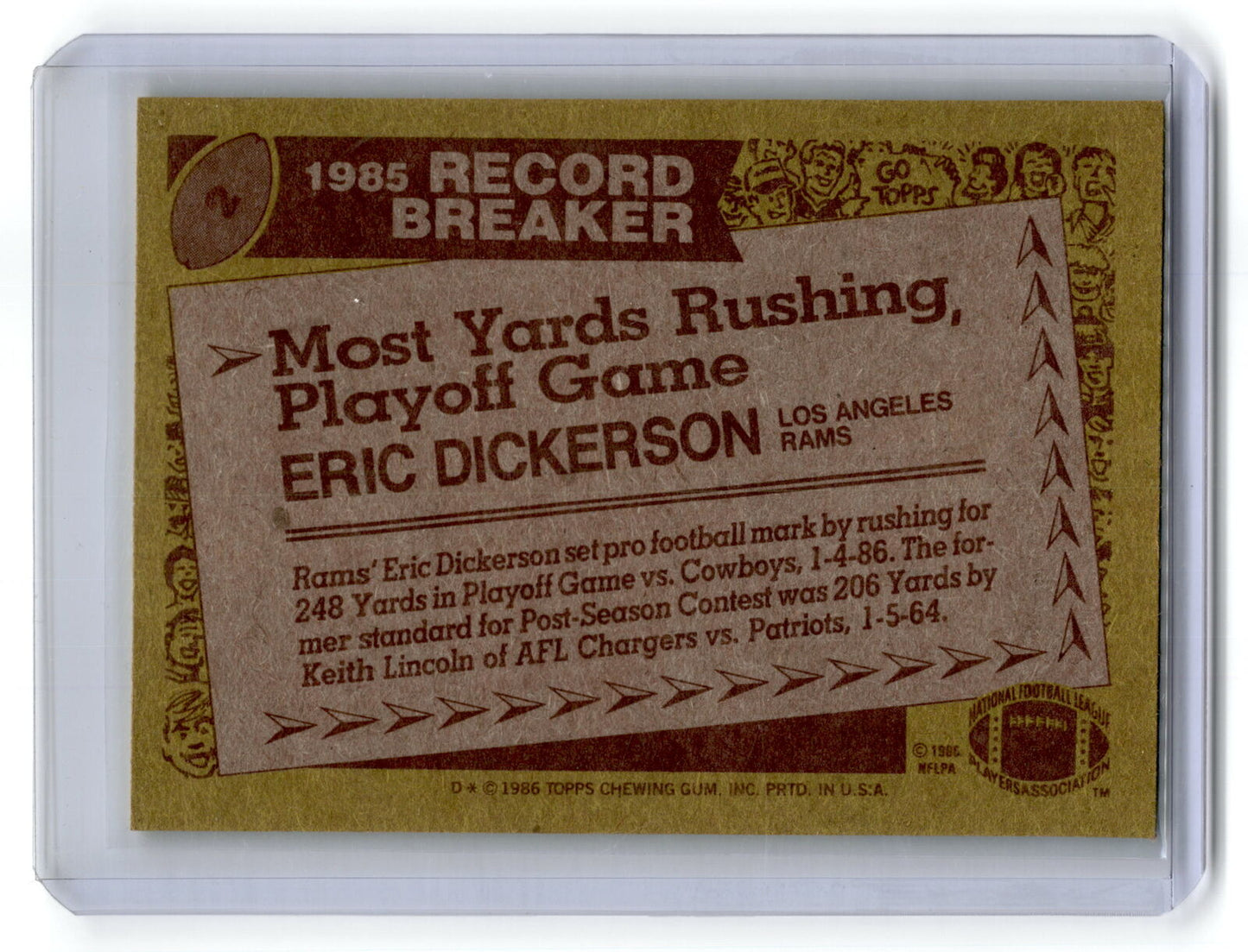 1986 Topps #2 Eric Dickerson NM