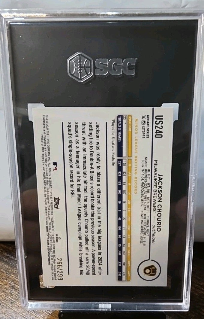 2024 Topps Update Series - Orange Crackle Foilboard #US240 Jackson Chourio /299