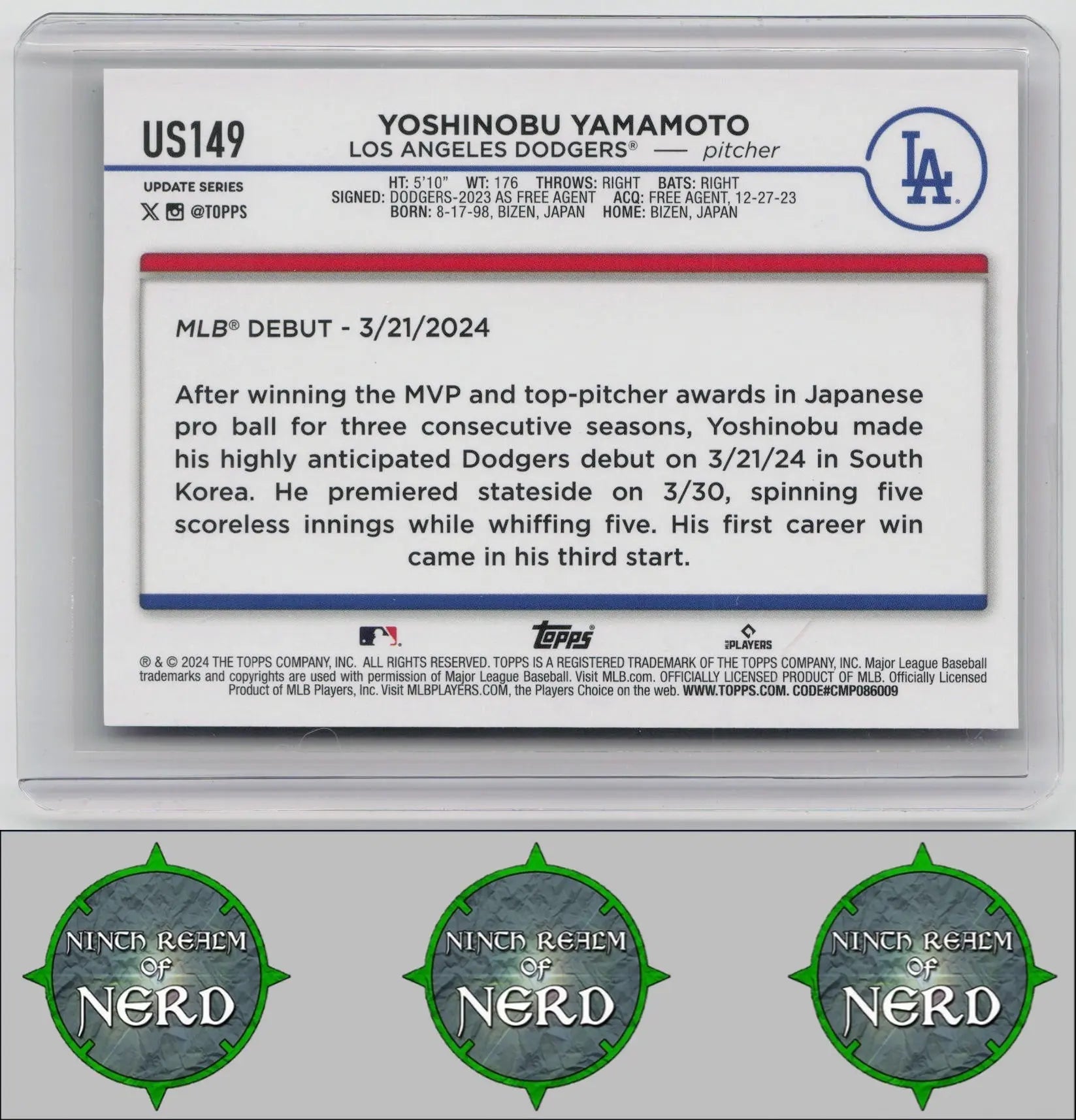 Yoshinobu Yamamoto 2024 Topps Update Companions to Oversized #US149 Dodgers CDP