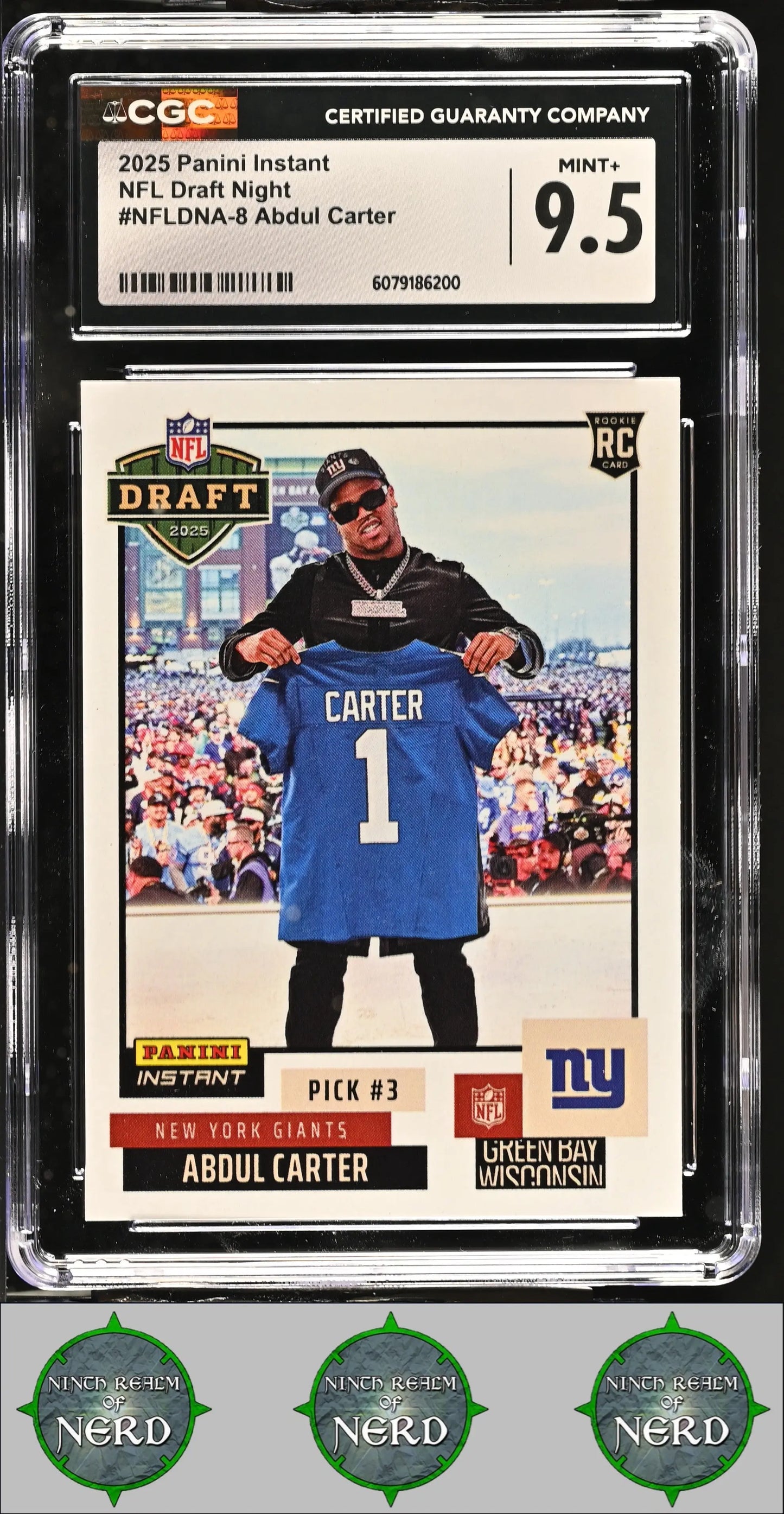 Abdul Carter 2025 Instant NFL Draft Night #NFLDNA-8 CGC 9.5 Giants CDP