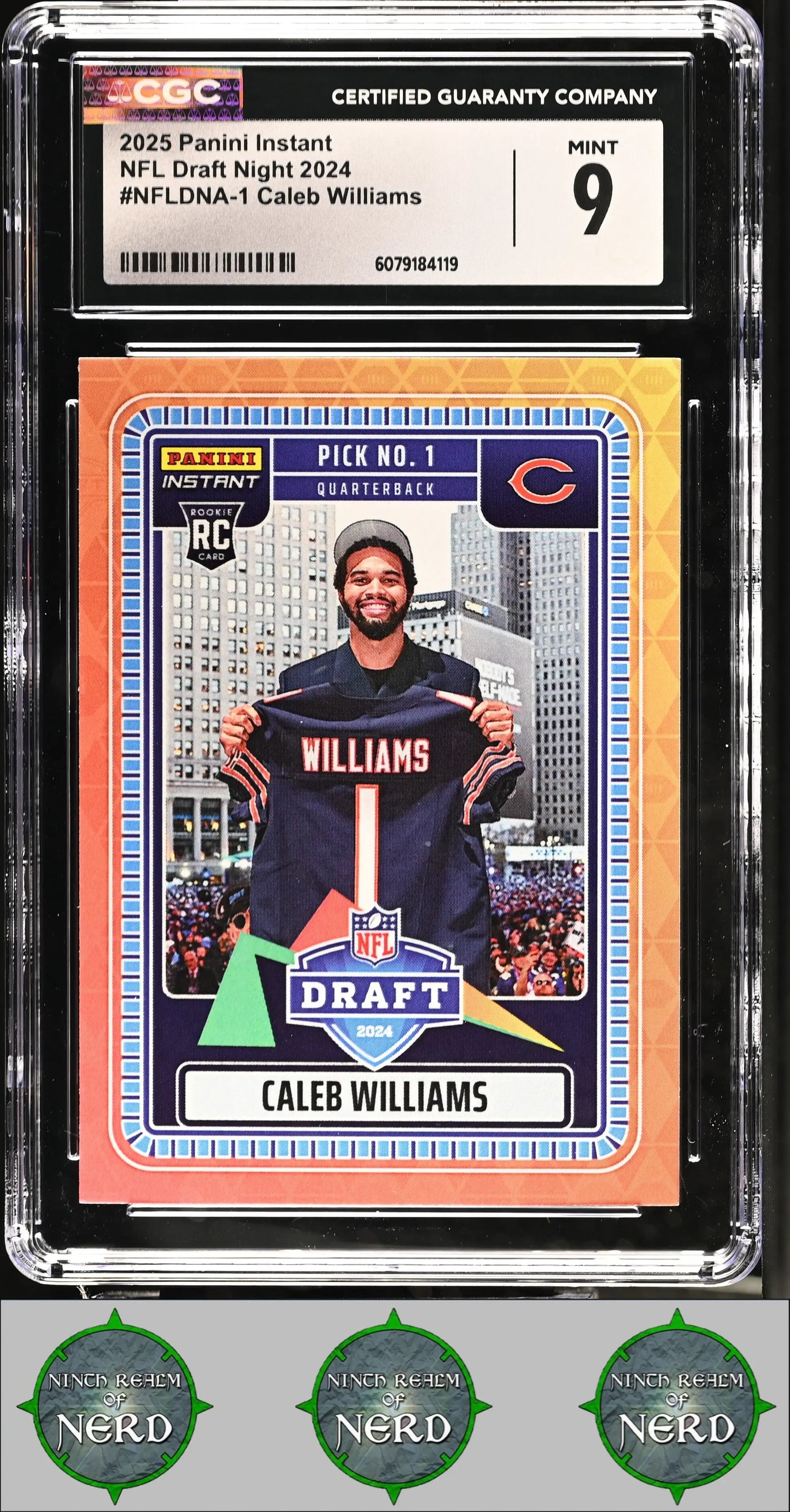 Caleb Williams 2025 Instant NFL Draft Night 2024 #NFLDNA-1 CGC 9 Bears CDP