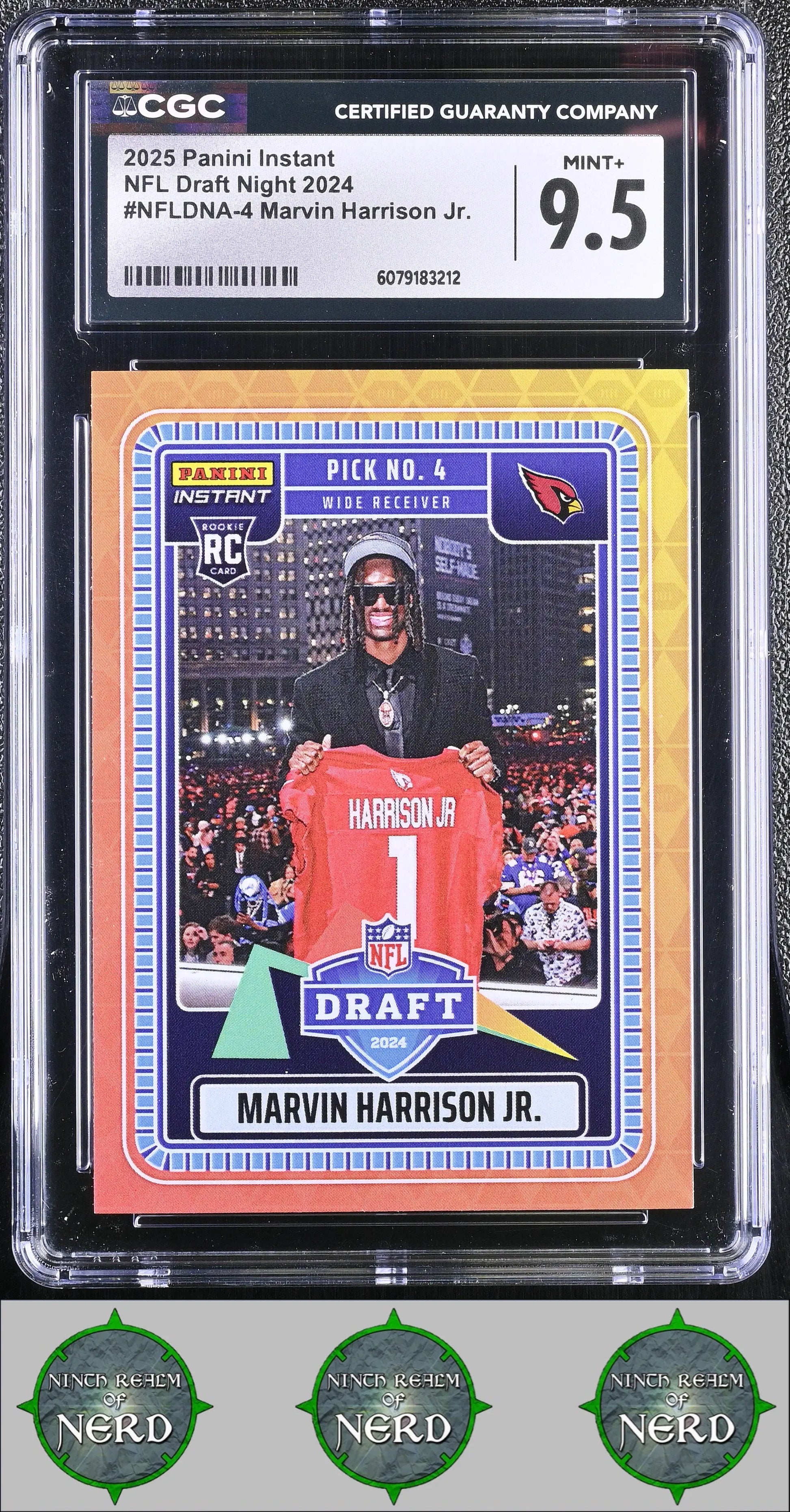 Marvin Harrison Jr. 2025 Instant NFL DraftNight 2024 #NFLDNA-4 CGC 9.5 Cardinals CDP