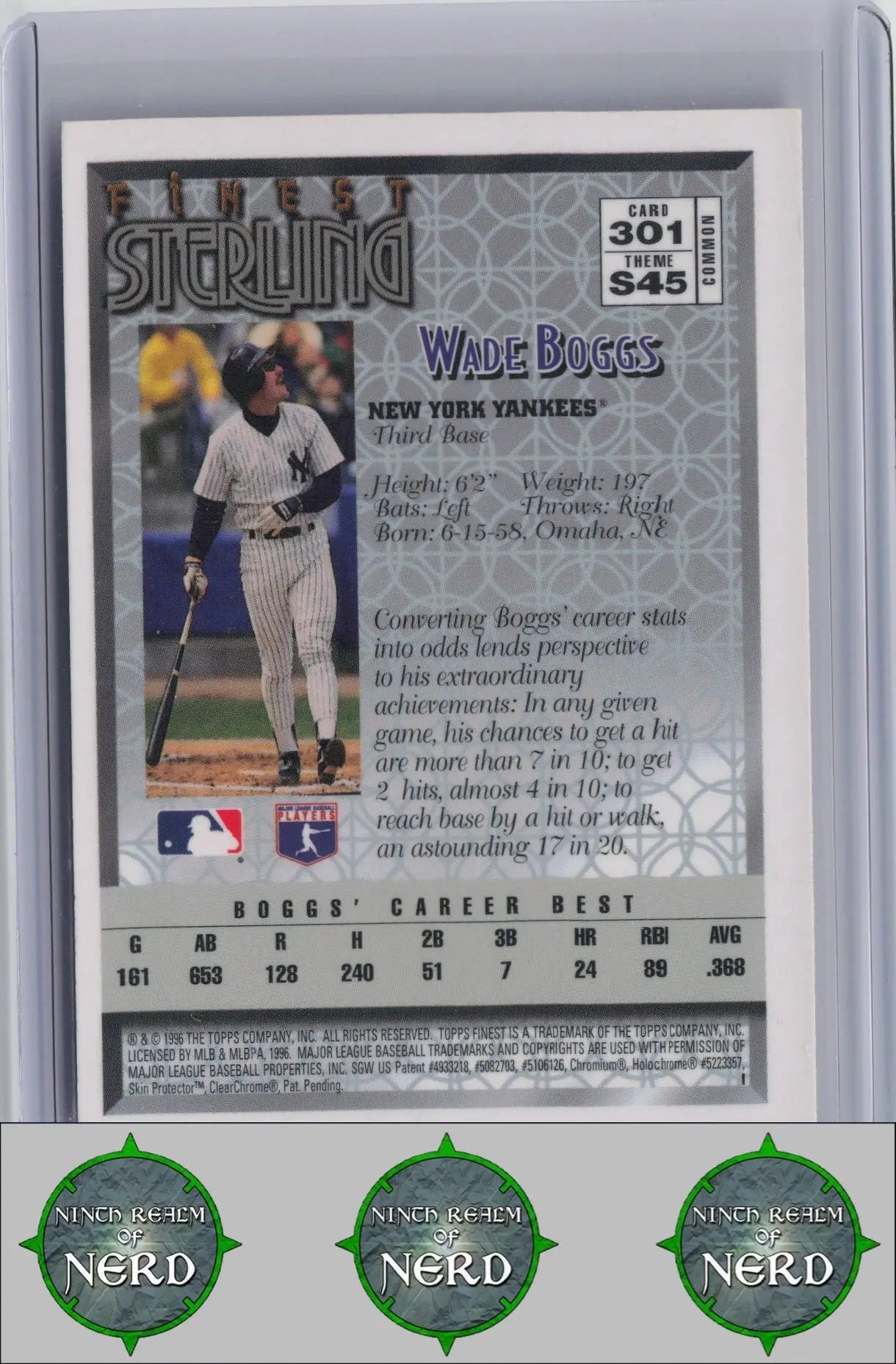 Wade Boggs 1996 Finest #301 New York Yankees CDP