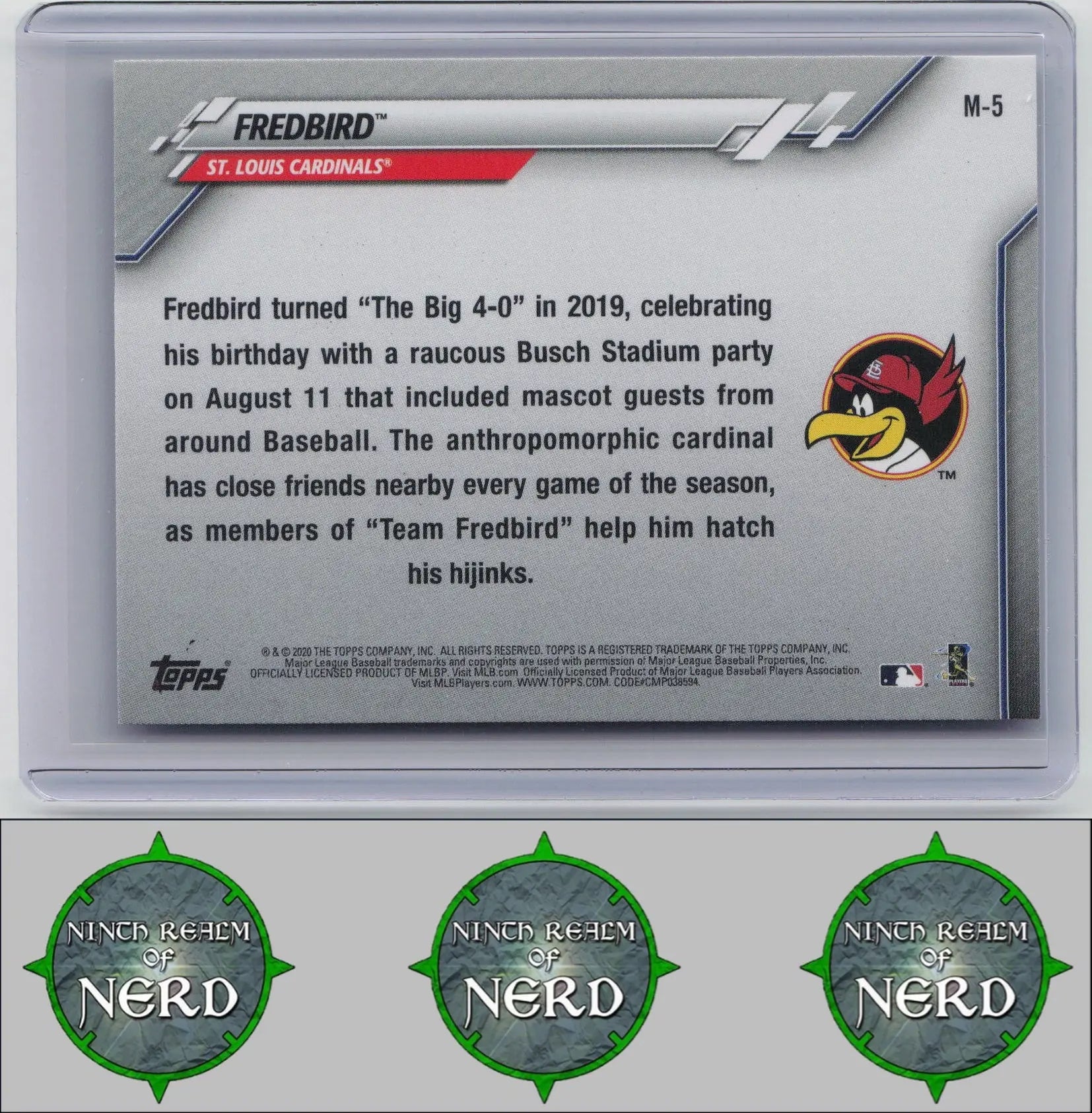 Fredbird 2020 Topps Opening Day Mascots #M-5 St. Louis Cardinals - Ninth Realm of Nerd