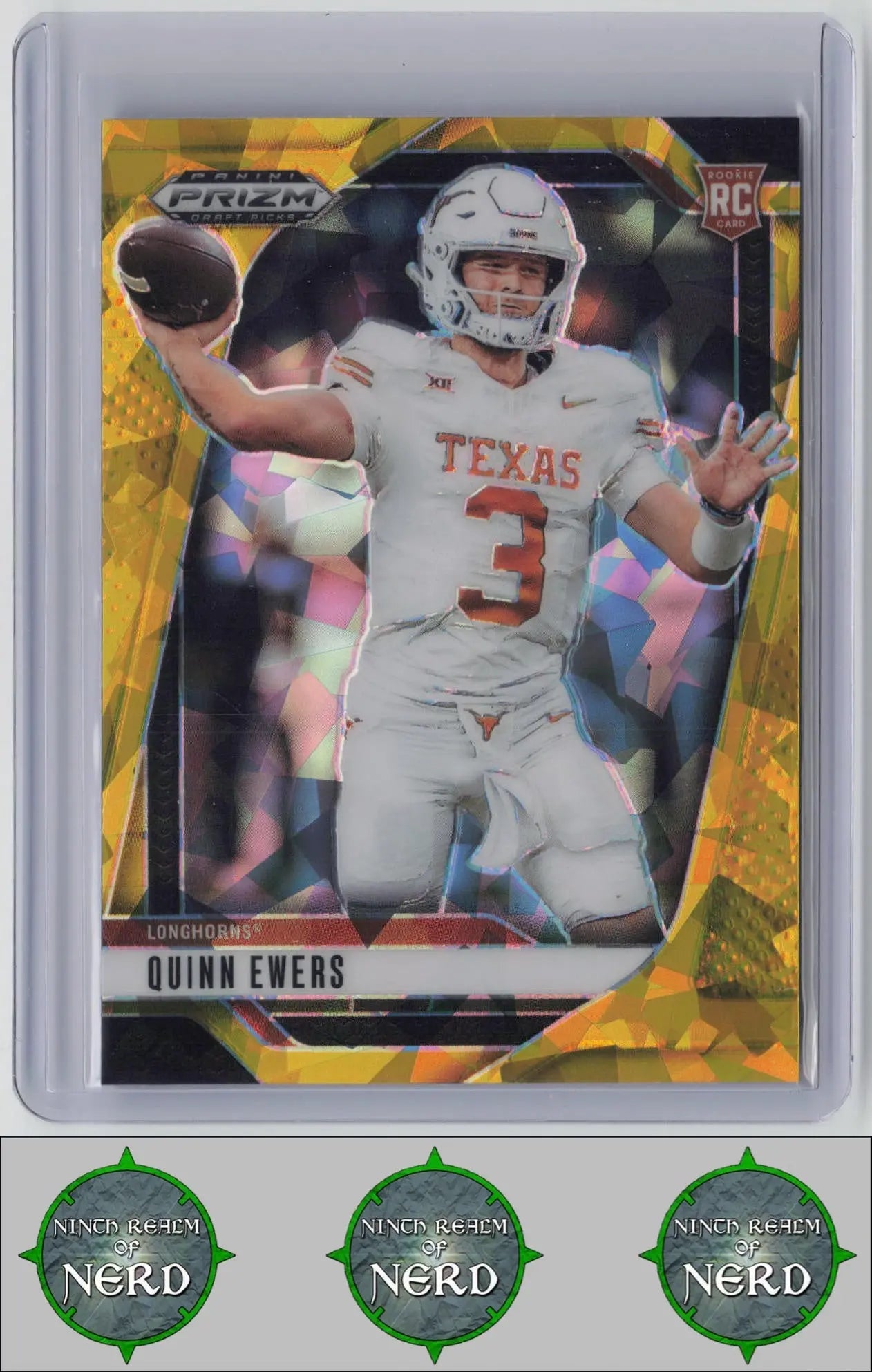 Quinn Ewers 2025 Panini Prizm Draft Picks Prizms Gold Ice #126 Texas Longhorns