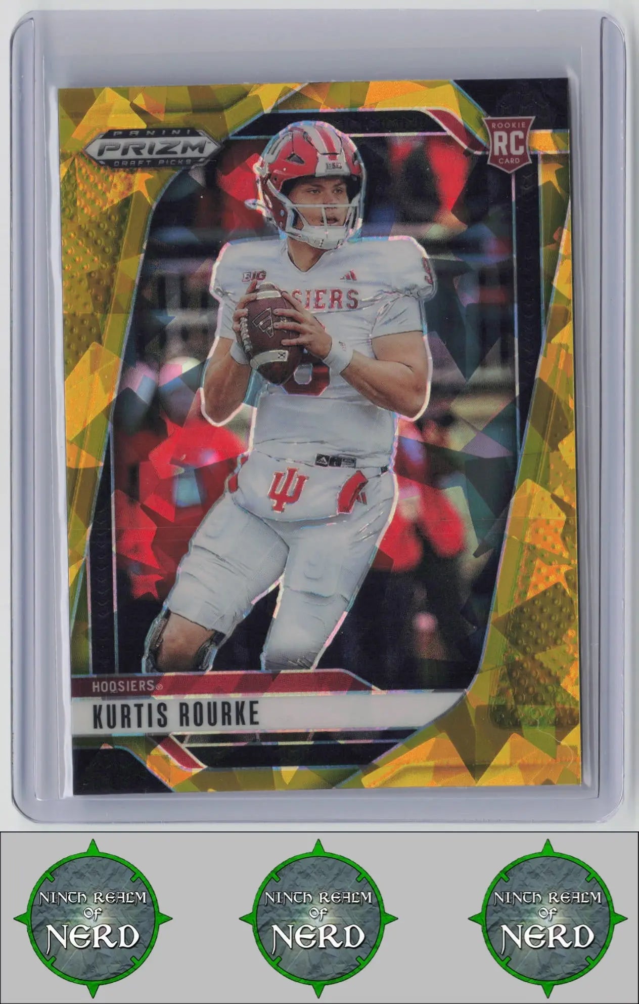 Kurtis Rourke 2025 Panini Prizm Draft Picks Prizms Gold Ice #37 Indiana Hoosiers
