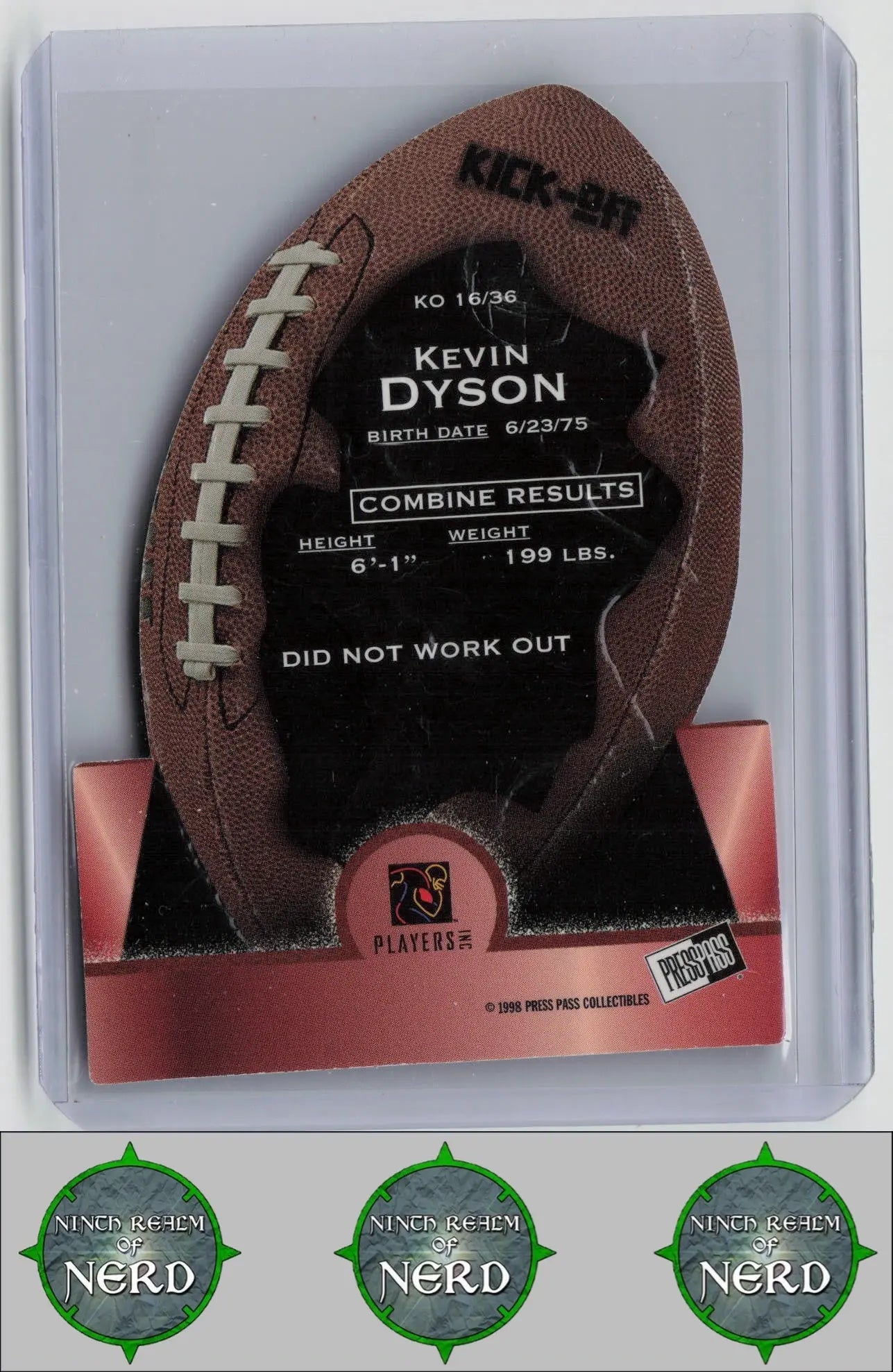 Kevin Dyson 1998 Press Pass Kick-Off #KO16 Utah Utes CDP