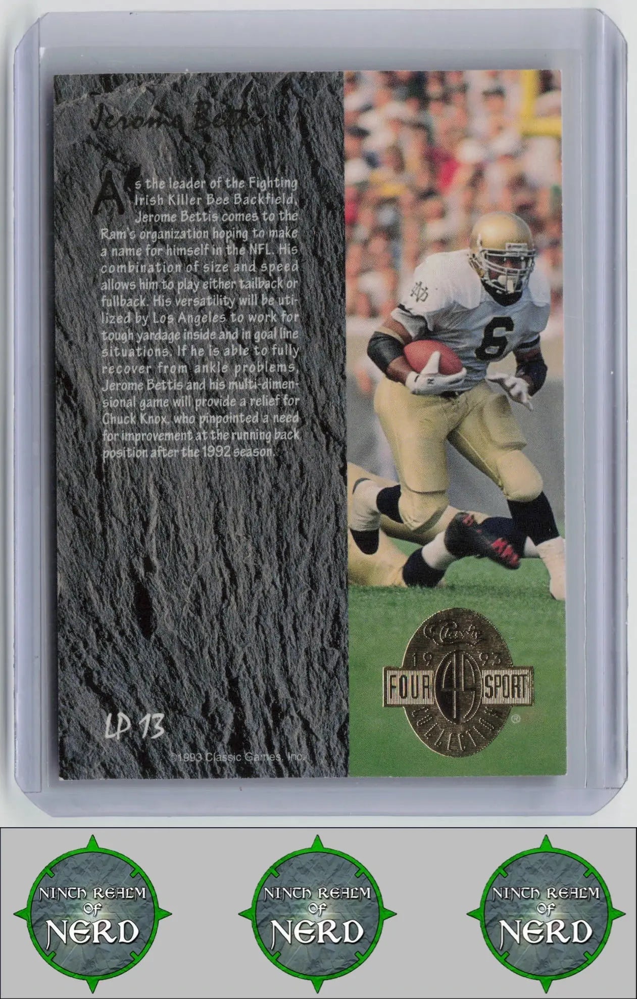 Jerome Bettis 1993 Classic Four Sport Limited Prints #LP13 Fighting Irish CDP