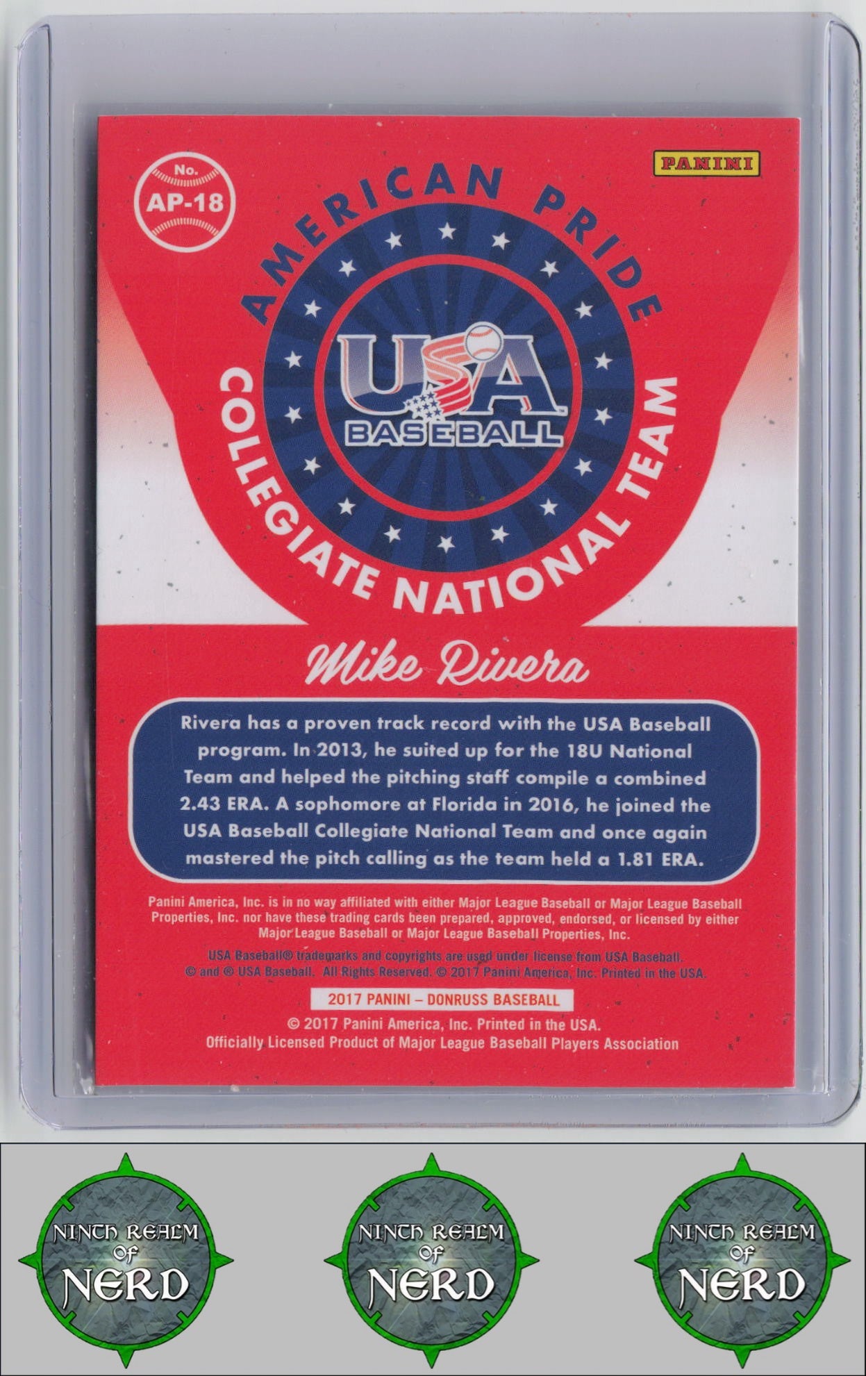 Mike Rivera 2017 Donruss American Pride Silver #AP-18 SN