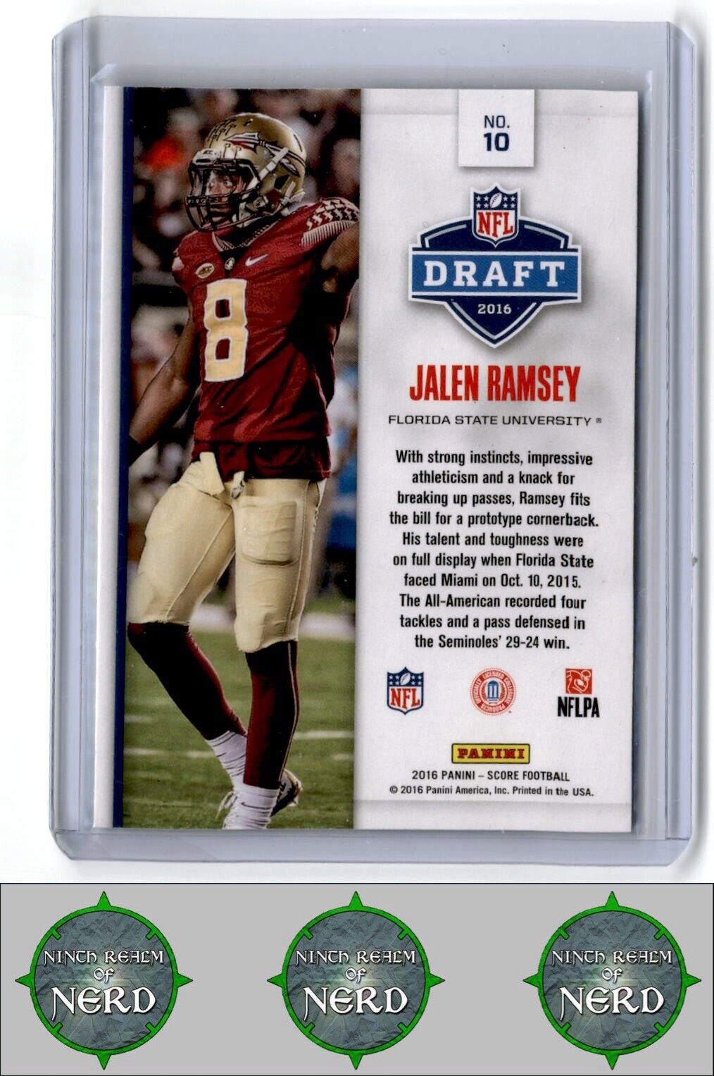 2016 Score #10 Jalen Ramsey NFL Draft Red