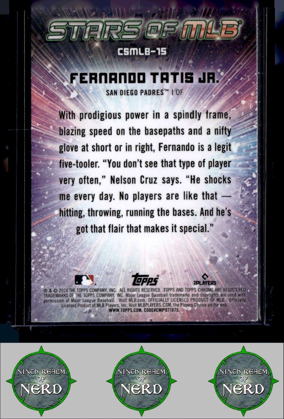 2024 Topps -#CSMLB-15 Fernando Tatis Jr. Stars of MLB Chrome