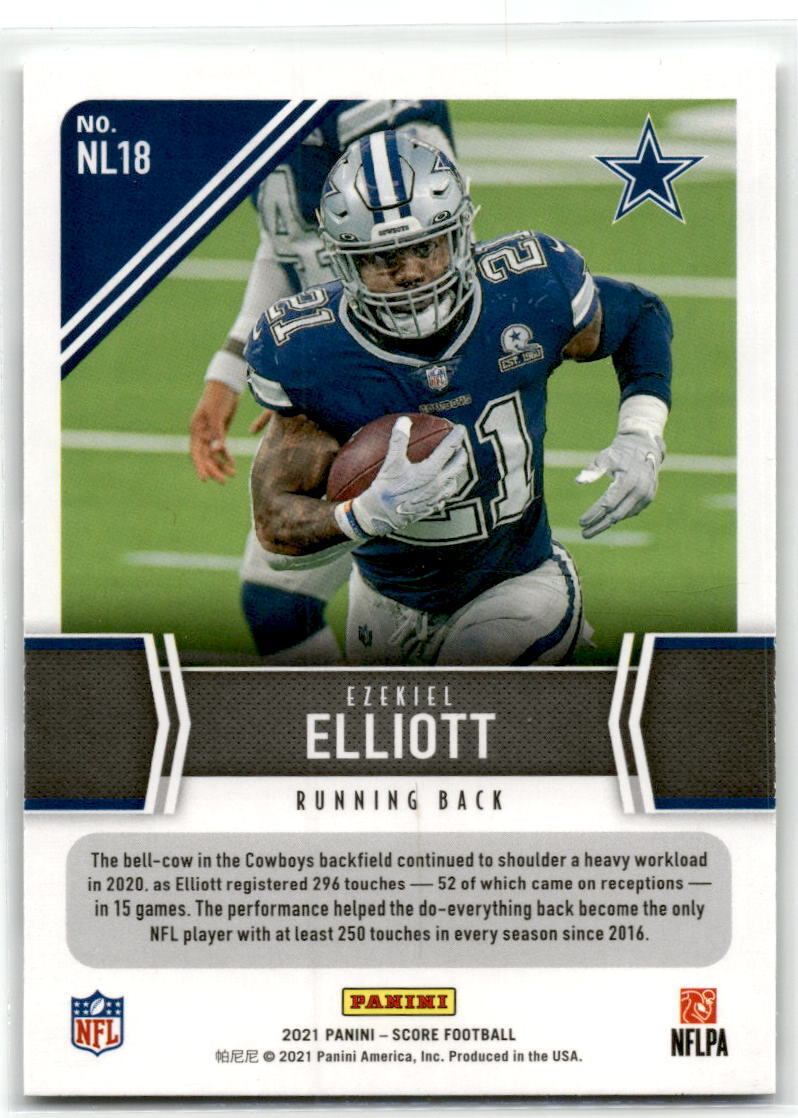 2021 Score #NL18 Ezekiel Elliott Next Level Stats Red NM