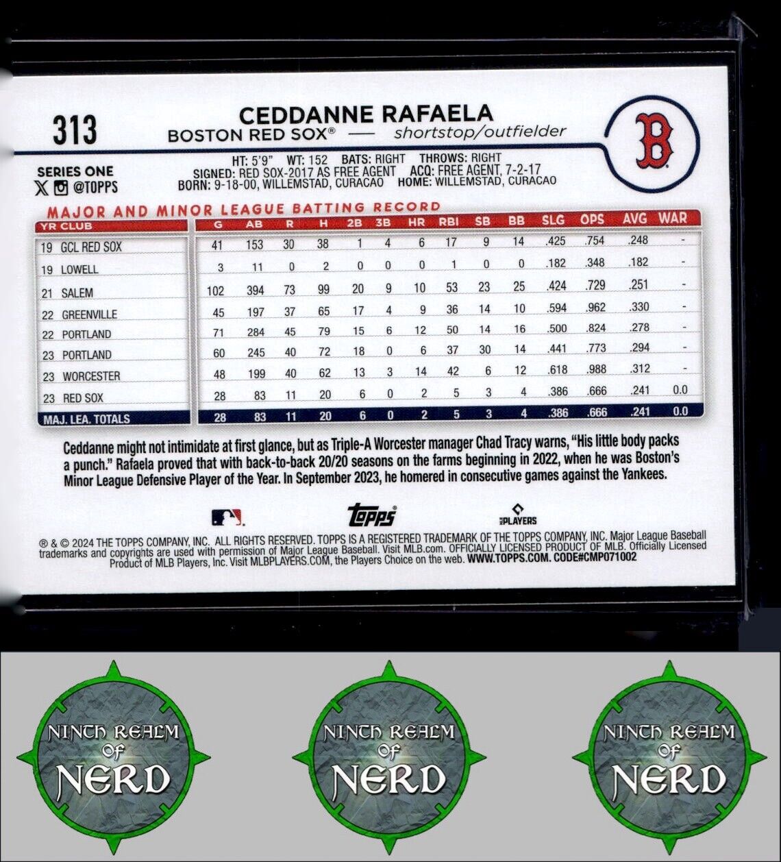 2024 Topps #313 Ceddanne Rafaela