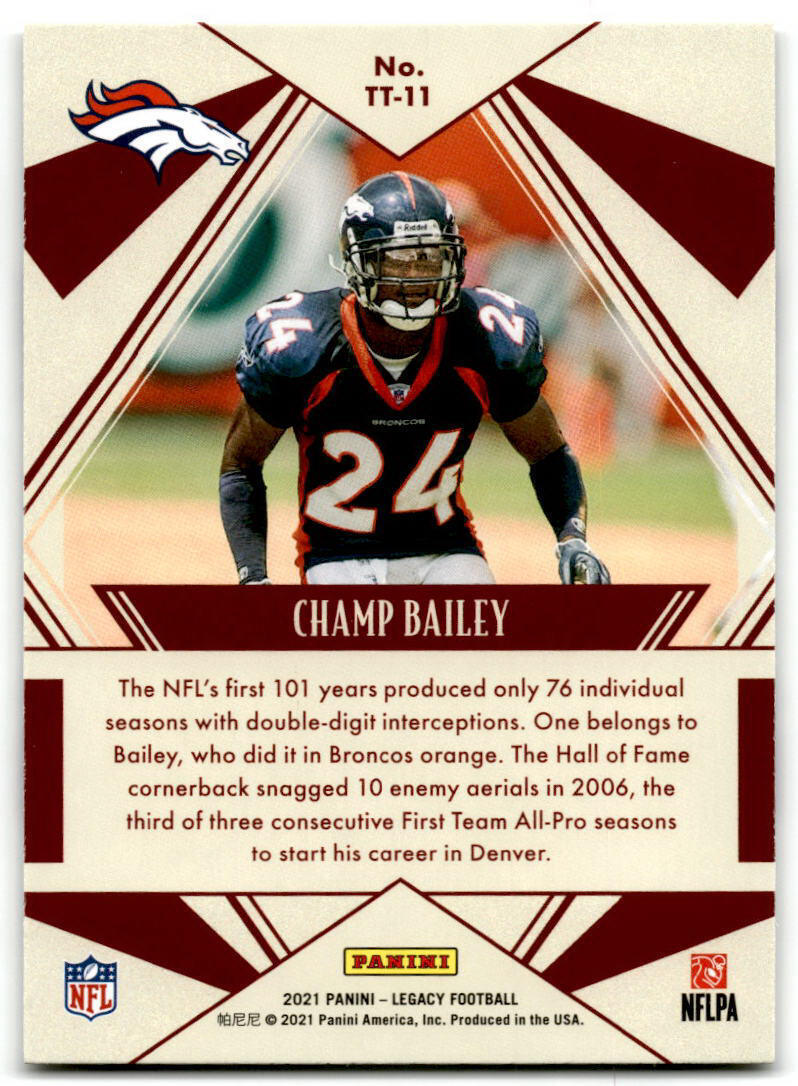 2021 Panini Legacy #TT-11 Champ Bailey Timeless Talents NM