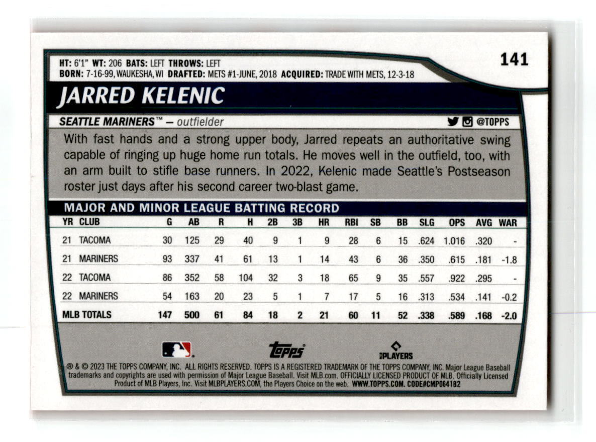 2023 Topps Big League #141 Jarred Kelenic Electric Orange NM