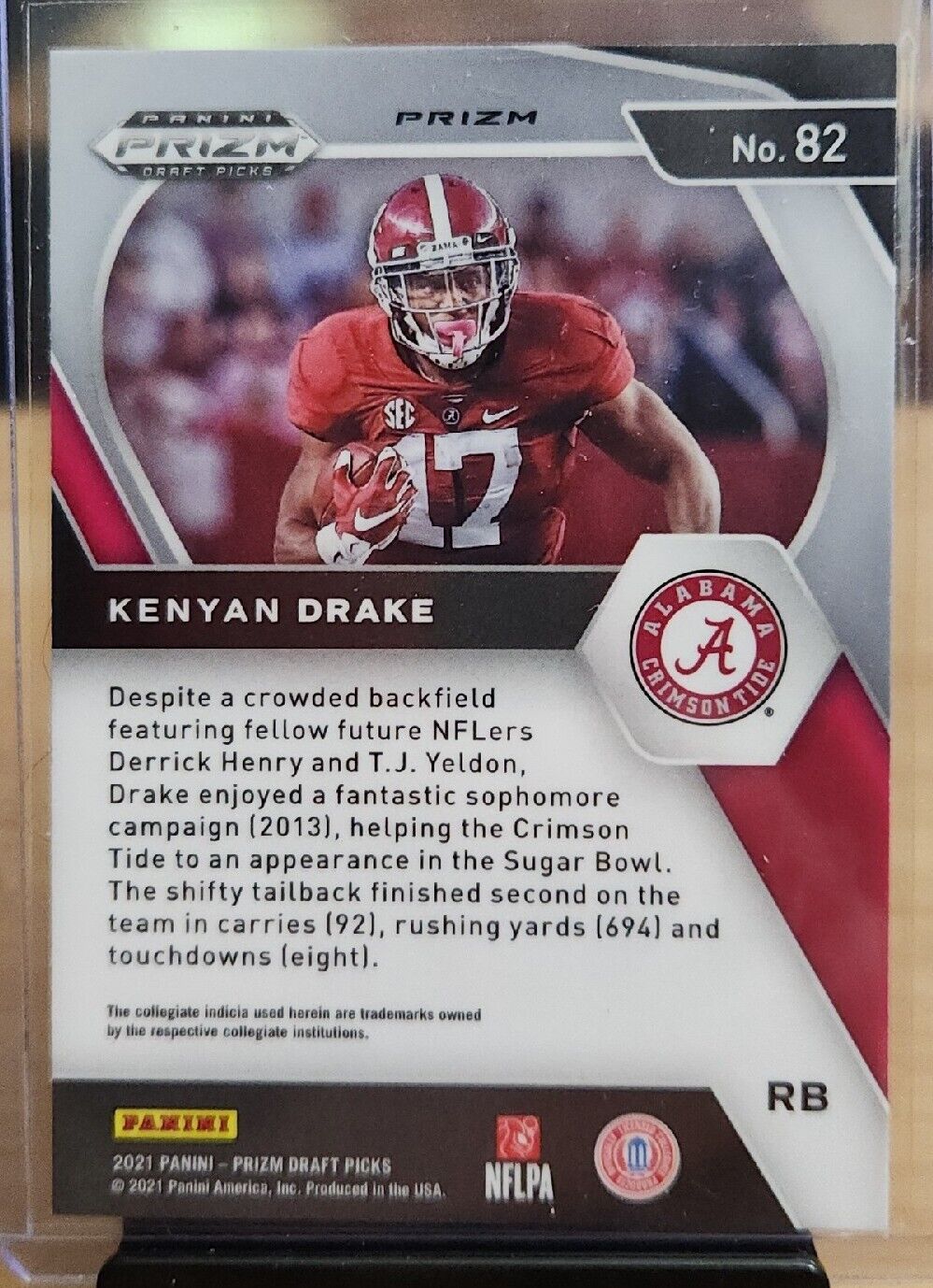 2021 Panini Prizm Draft Picks Prizms Red White and Blue #82 Kenyan Drake