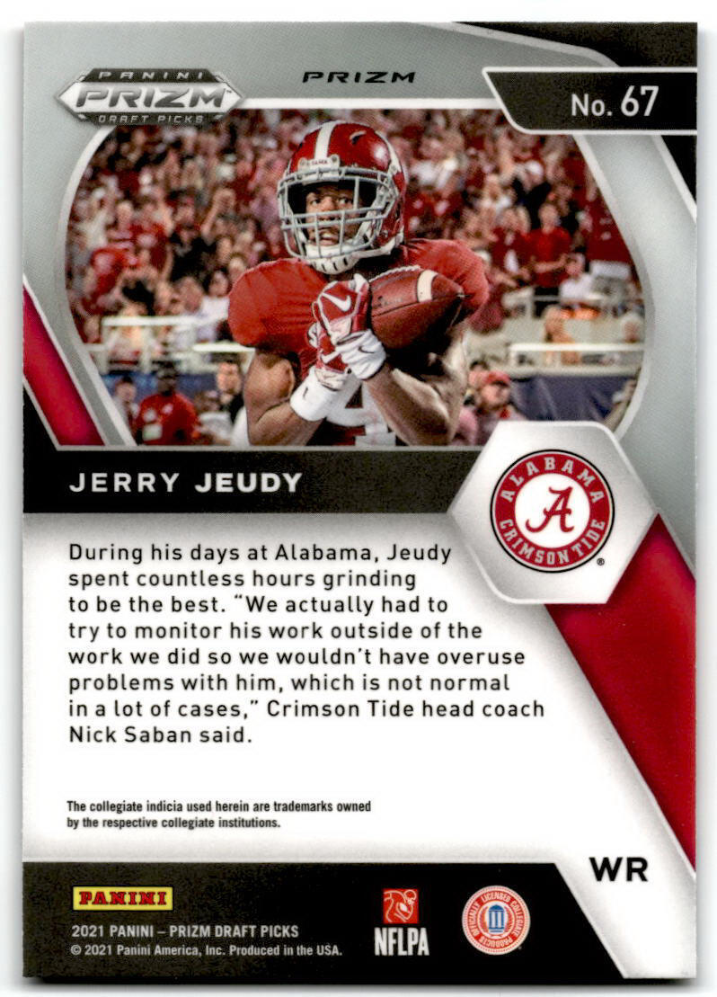 2021 Panini Prizm Draft Picks Collegiate #67 Jerry Jeudy Green NM