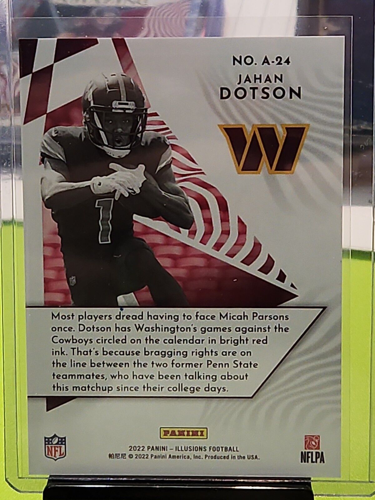 Jahan Dotson 2022 Illusions Amazing Rookie RC Washington Commanders N4