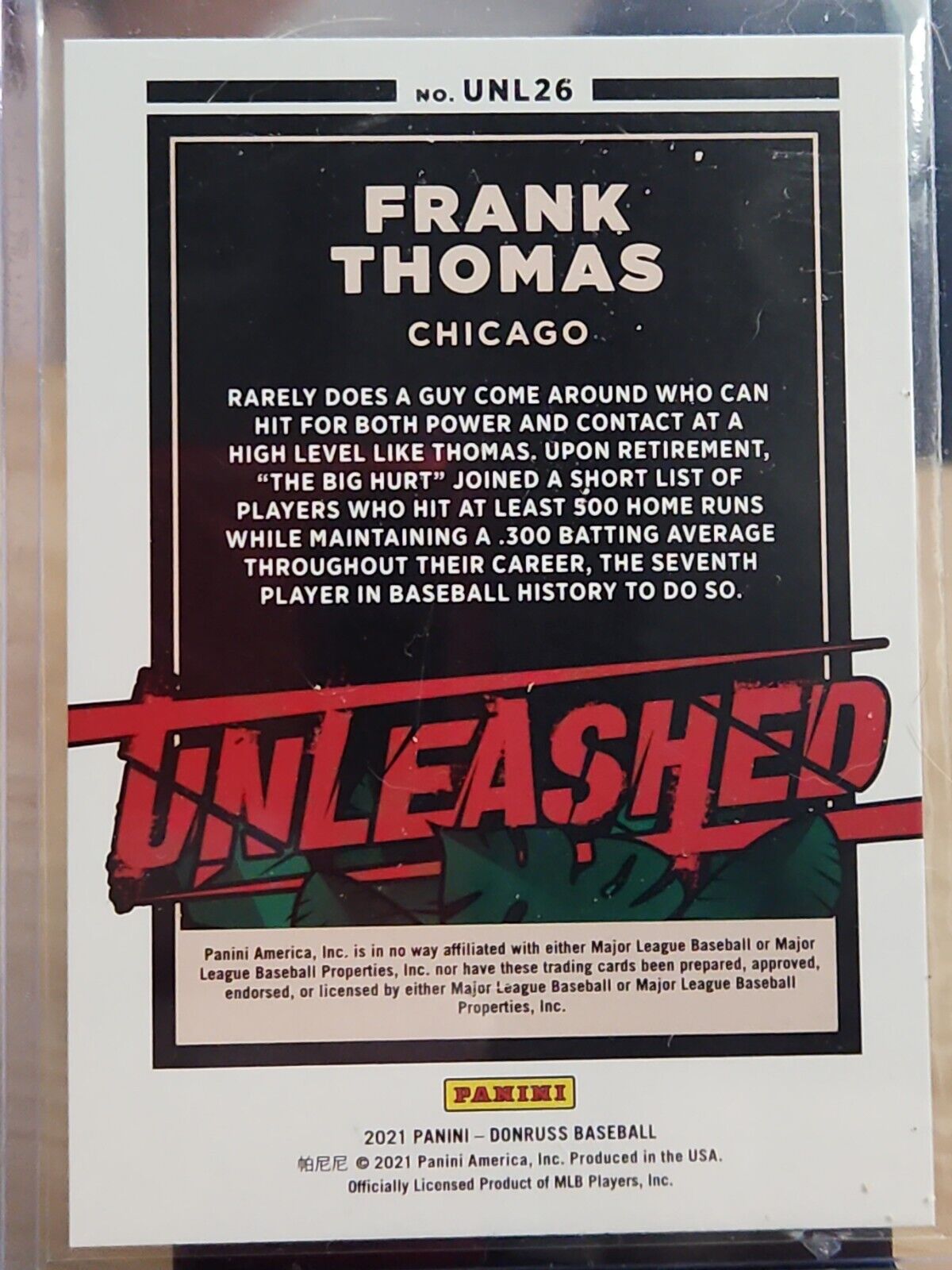 2021 Donruss Unleashed Rapture #26 Frank Thomas