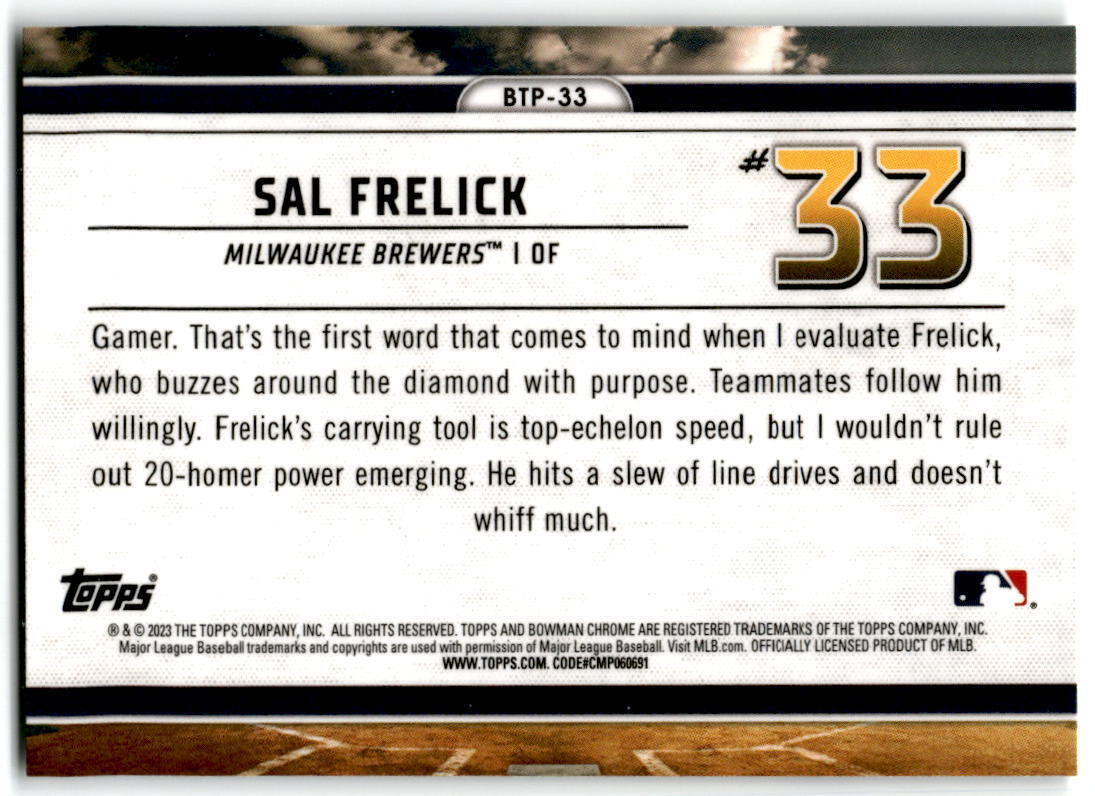 2023 Bowman #BTP-33 Sal Frelick Bowman Scouts’ Top 100 NM