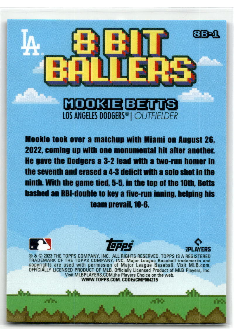 2023 Topps Big League #8B-1 Mookie Betts 8 Bit Ballers NM