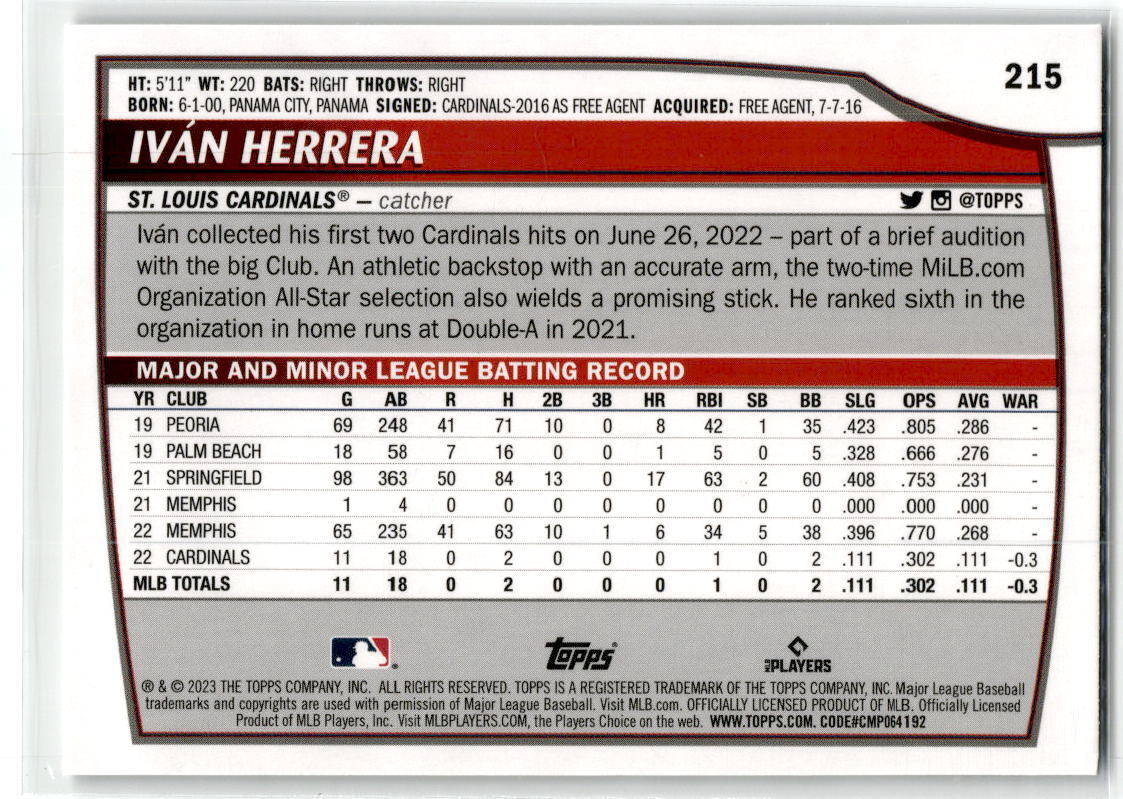 2023 Topps Big League #215 Iván Herrera NM