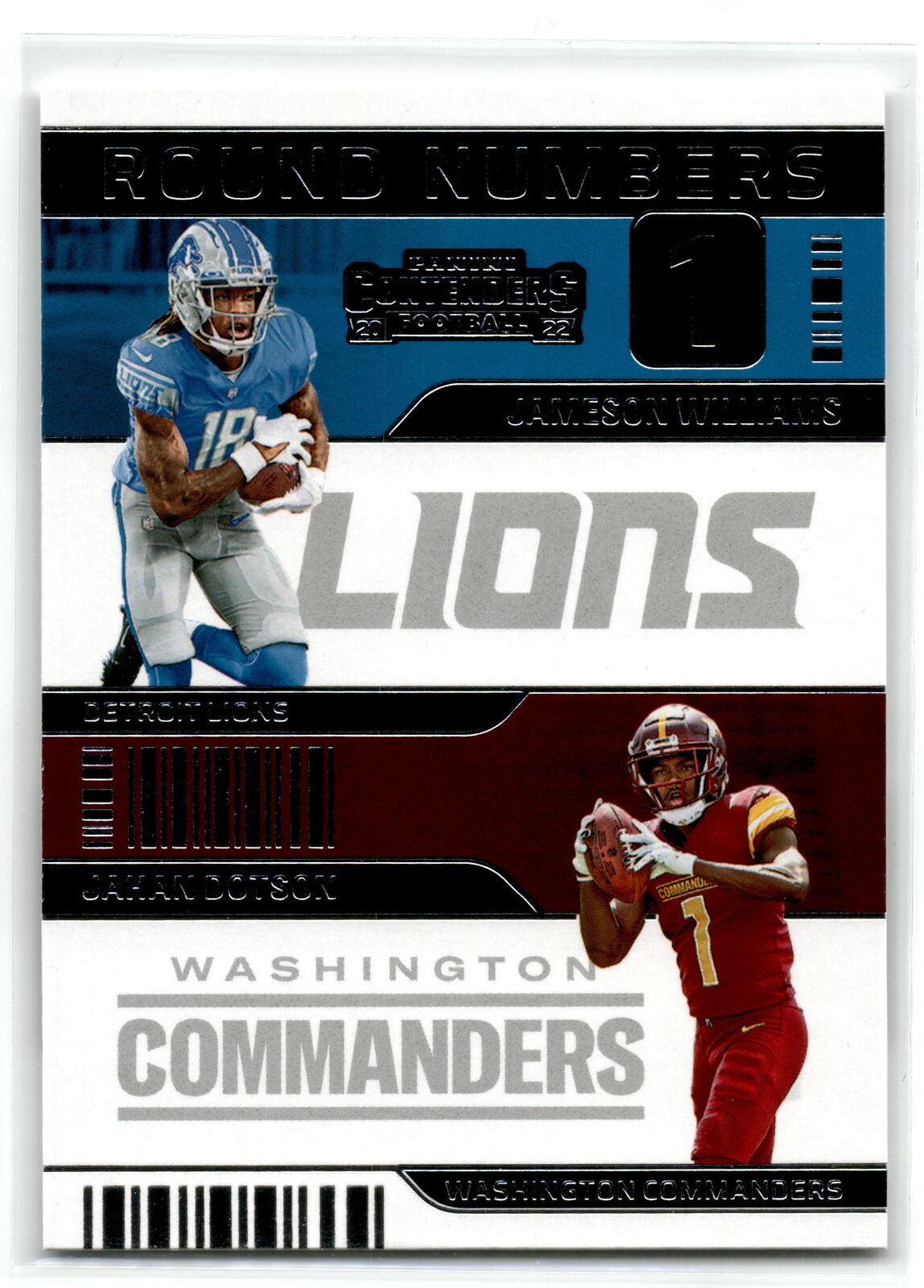 2022 Panini Contenders #RN-WD Jameson Williams / Jahan Dotson Round Numbers NM