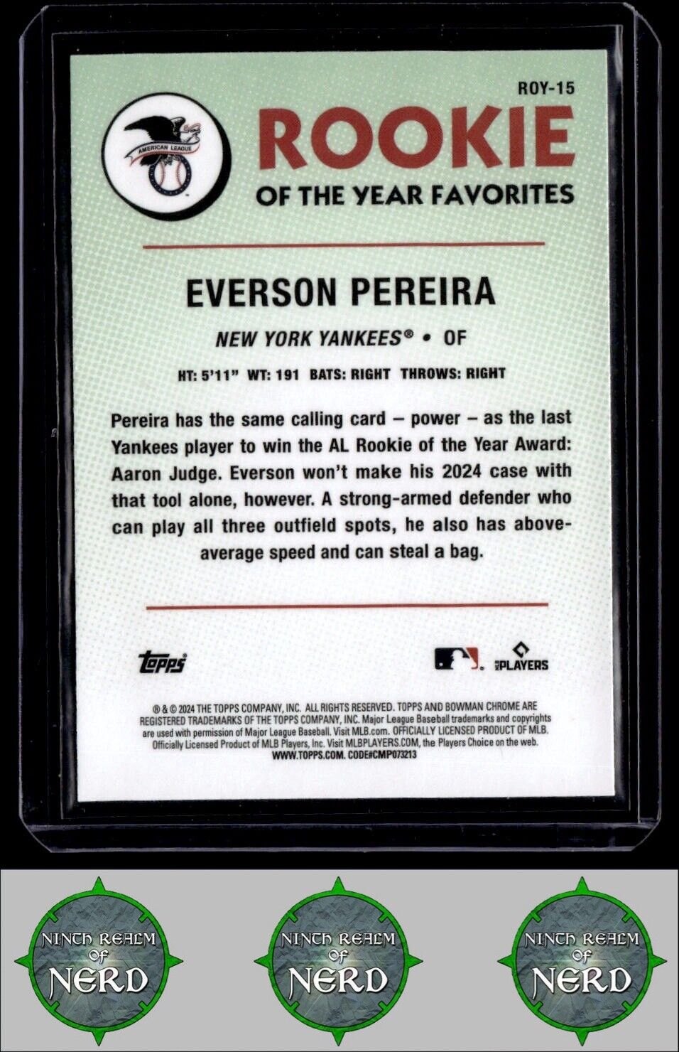 2024 Bowman - Rookie of the Year Favorites #ROY-15 Everson Pereira