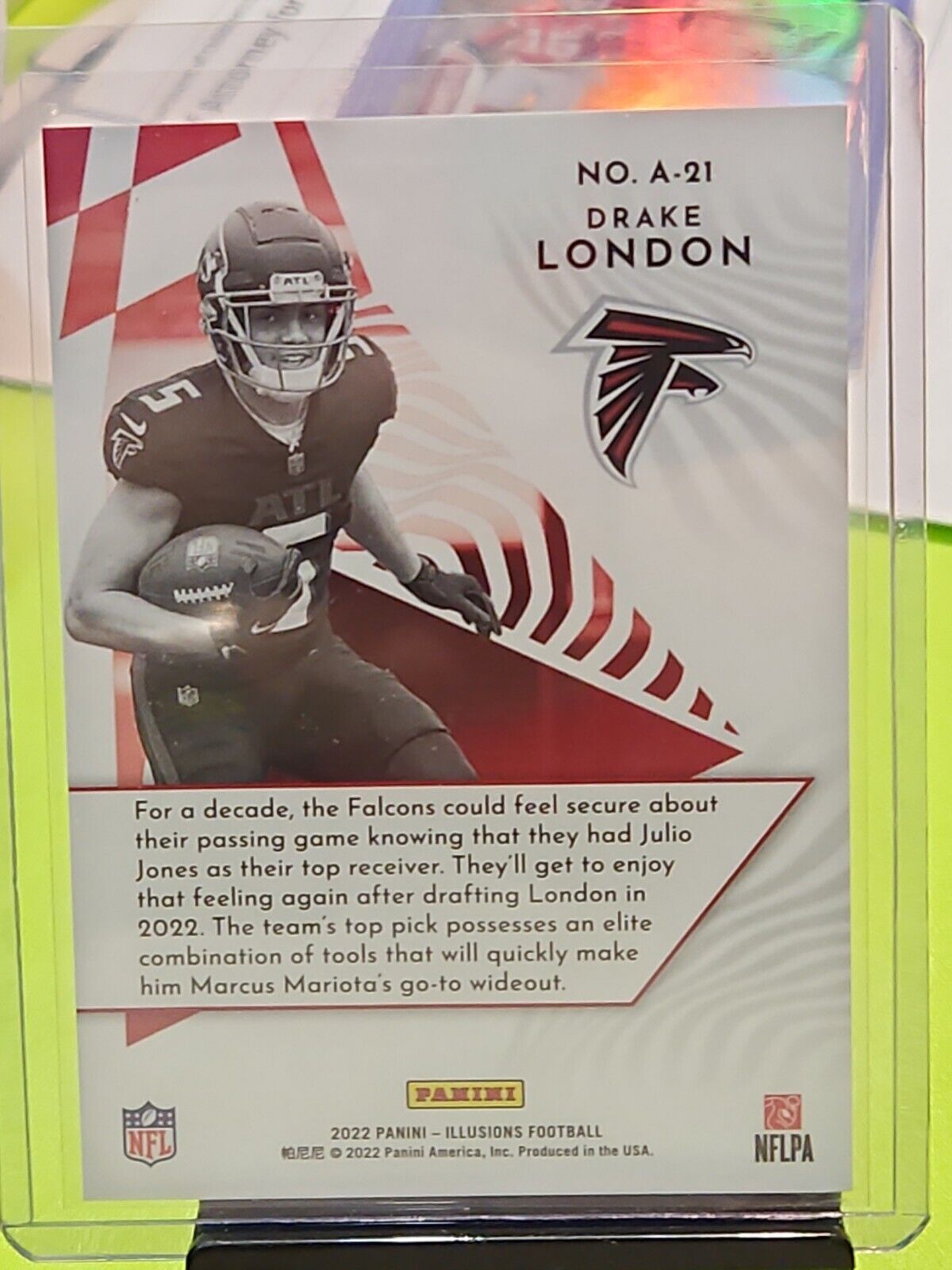 DRAKE LONDON 2022 PANINI ILLUSIONS RC AMAZING INSERT #A-21