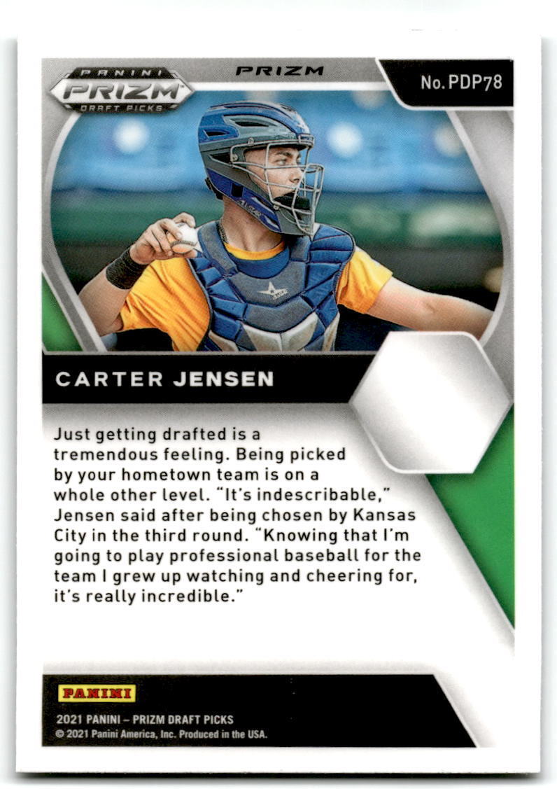 2021 Panini Prizm Draft Picks #PDP78 Carter Jensen Silver Prizm NM