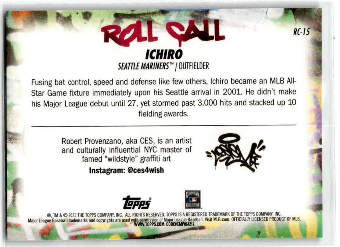 2023 Topps Big League #RC-15 Ichiro Roll Call Wildstyle Edition NM