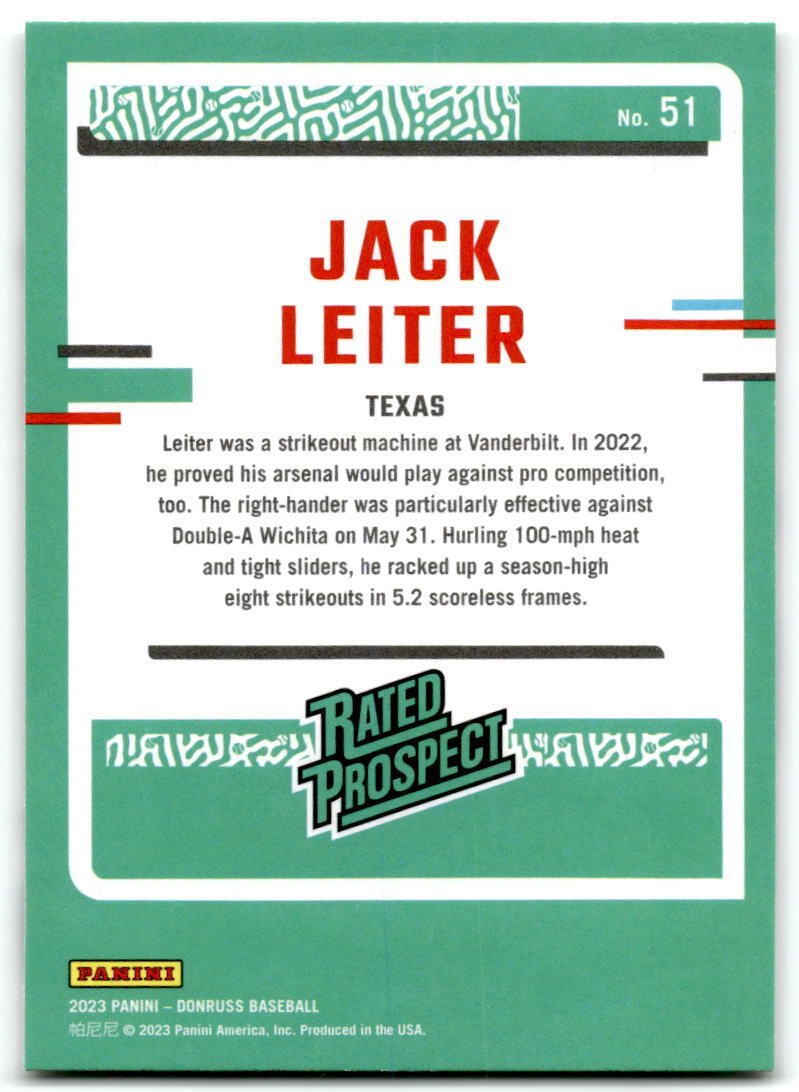 2023 Donruss #51 Jack Leiter NM