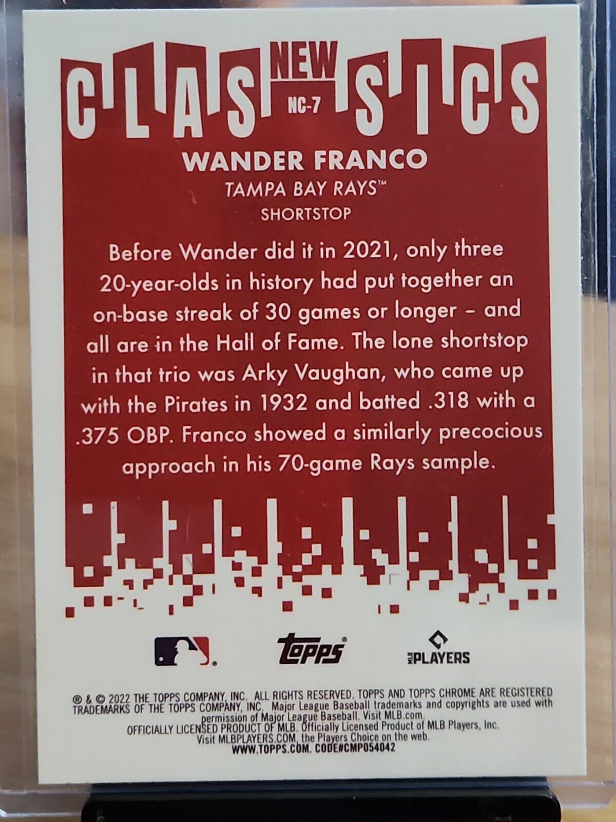 2022 Topps Chrome Wander Franco New Classics Rookie Card RC #NC-7 Rays