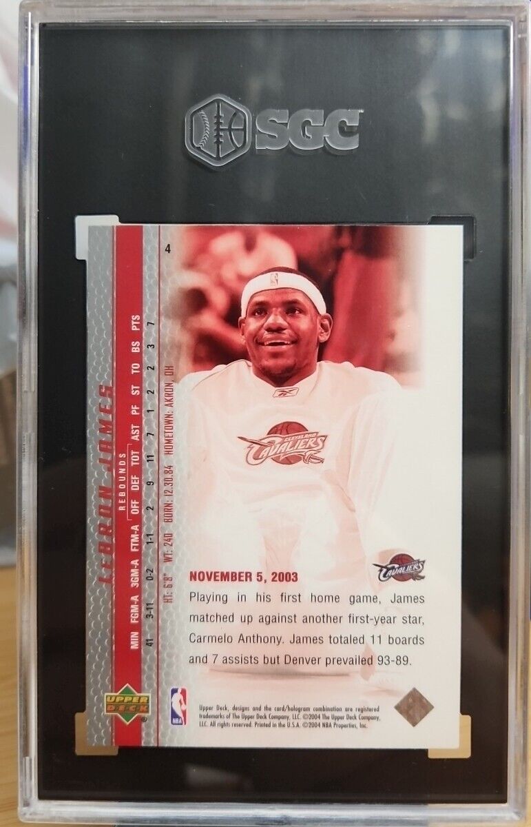 2003 LeBron James Rookie  SGC 9.5 Upper Deck Phenomenal Beginning #4