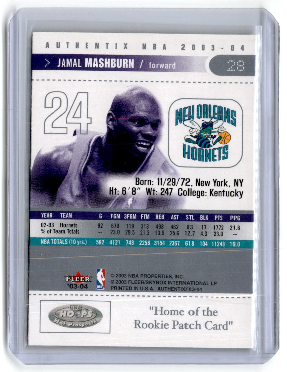 2003-04 Fleer Authentix #28 Jamal Mashburn