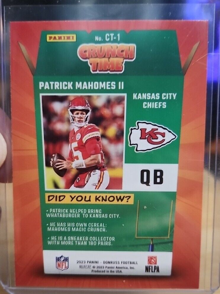 Patrick Mahomes II CT-1 Crunch Time SSP Panini 2023 Donruss Football Card