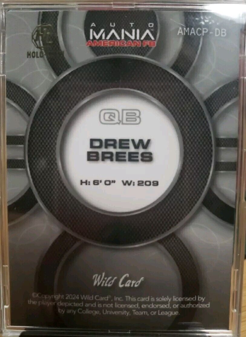 Drew Brees /25 American Flag 2024 Wild Card Automania