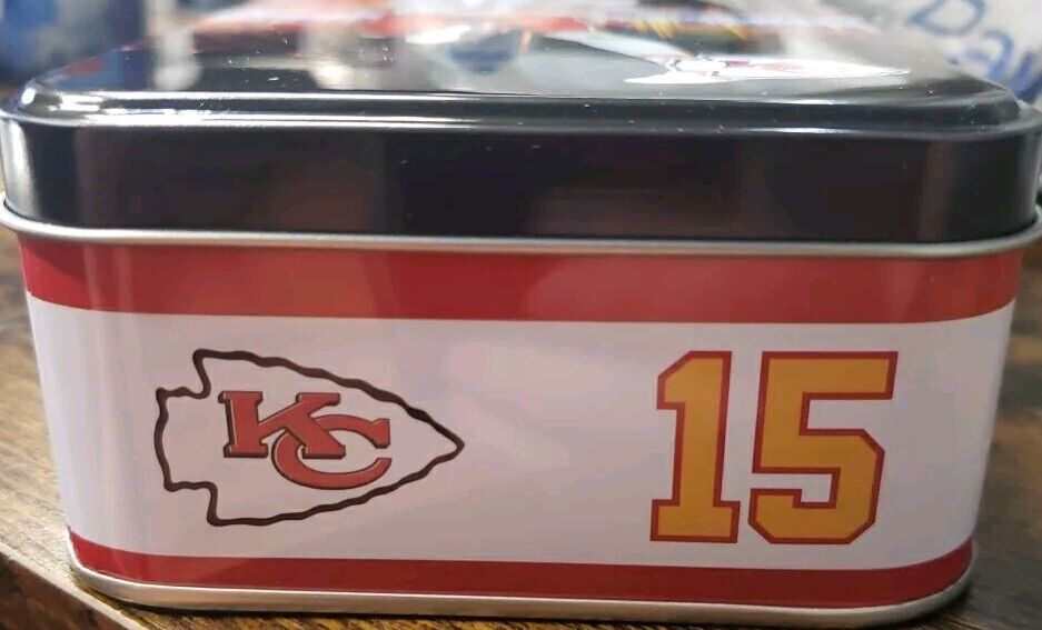 Patrick Mahomes Card Tin Empty.