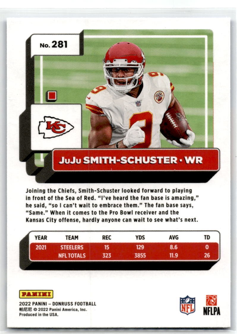 2022 Donruss #281 JuJu Smith-Schuster Blue Press Proof NM