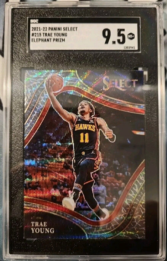 2021-22 Panini Select Trae Young Courtside Elephant Prizm 215 Atlanta Hawks