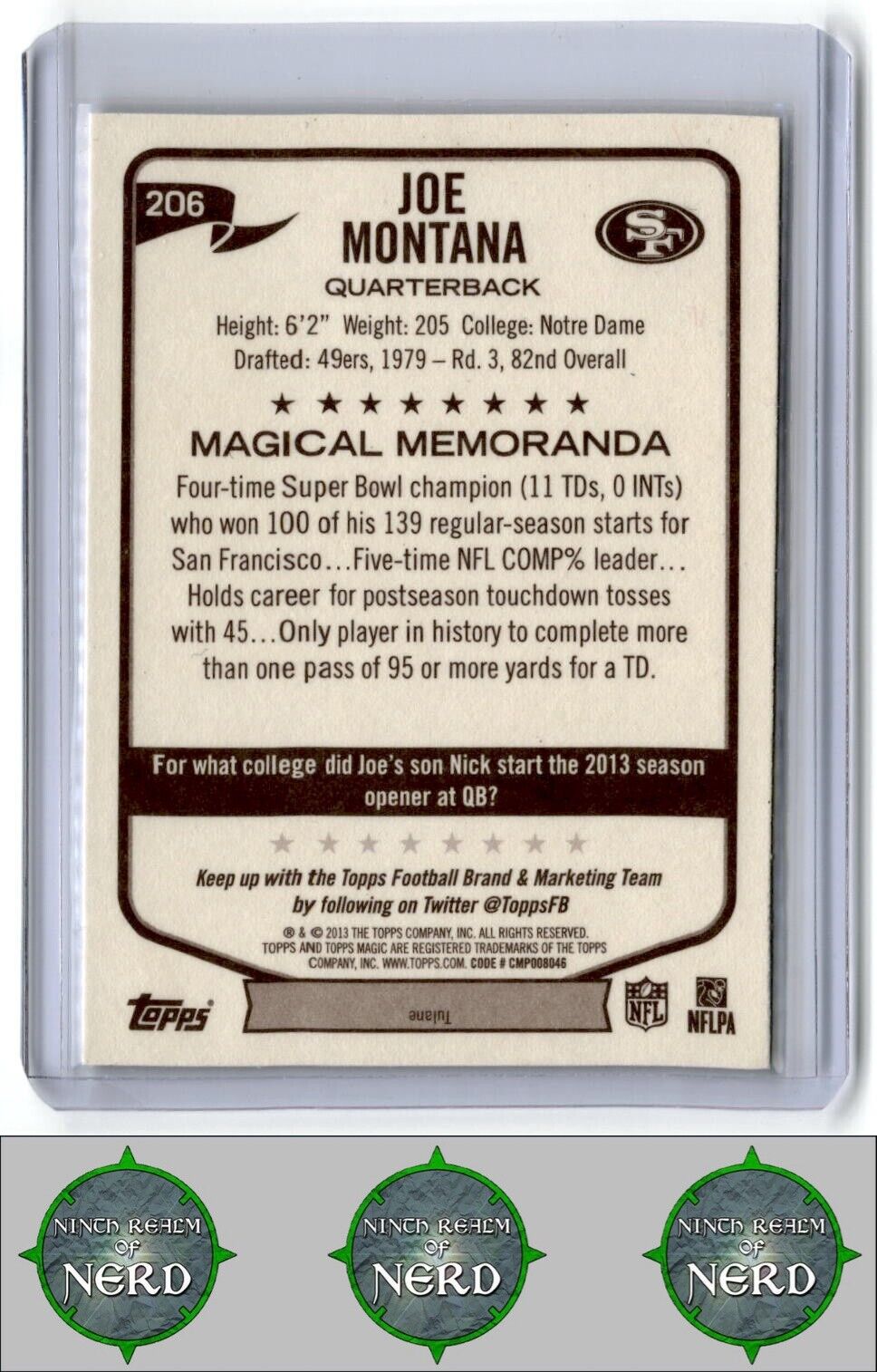 2013 Topps Magic #206 Joe Montana