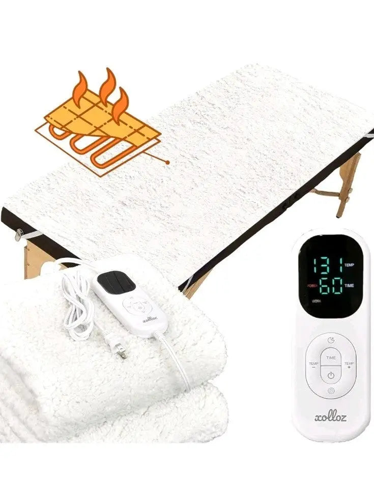 Massage Table Warmer Heating Pad – Heated with White 