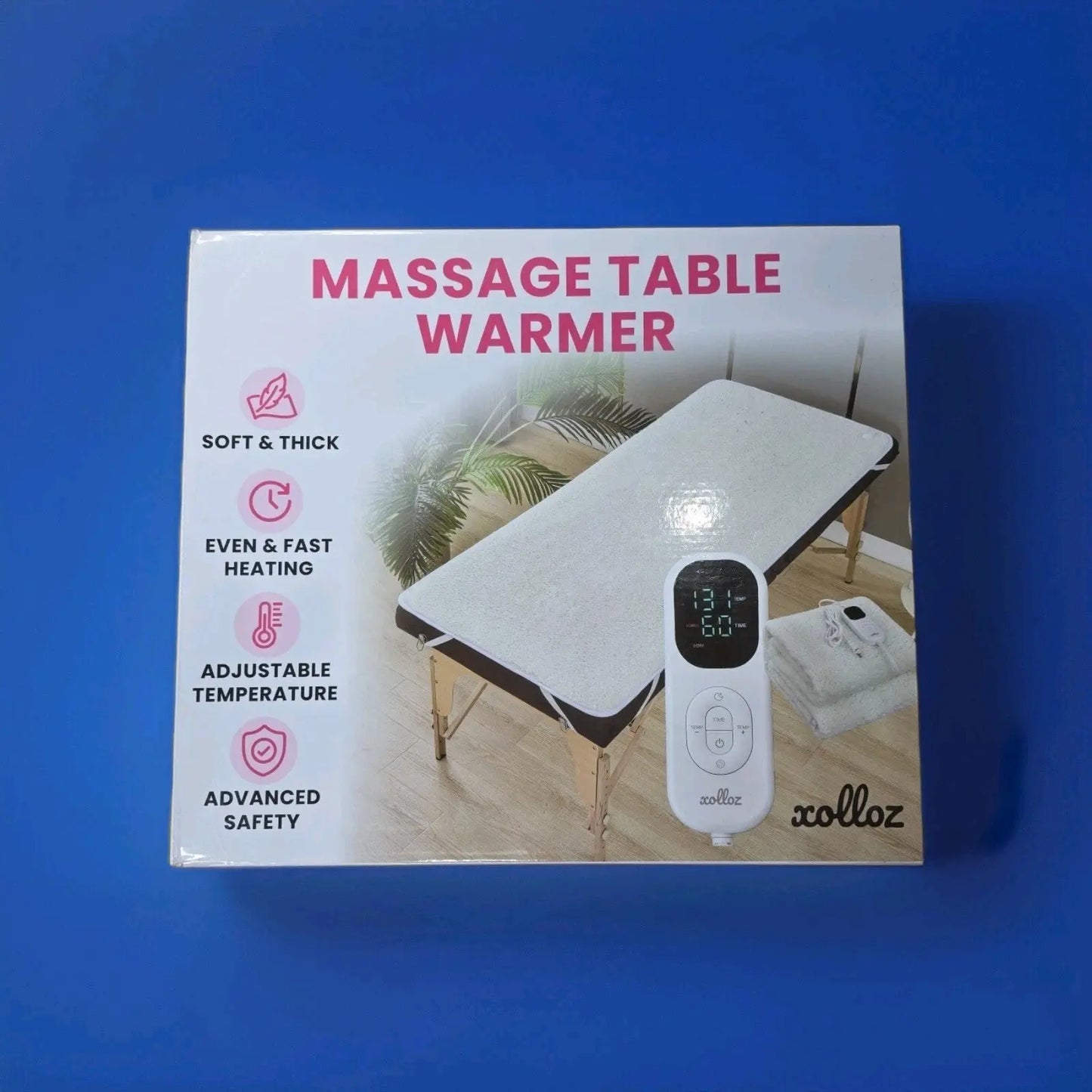 Massage Table Warmer Heating Pad – Heated with White 